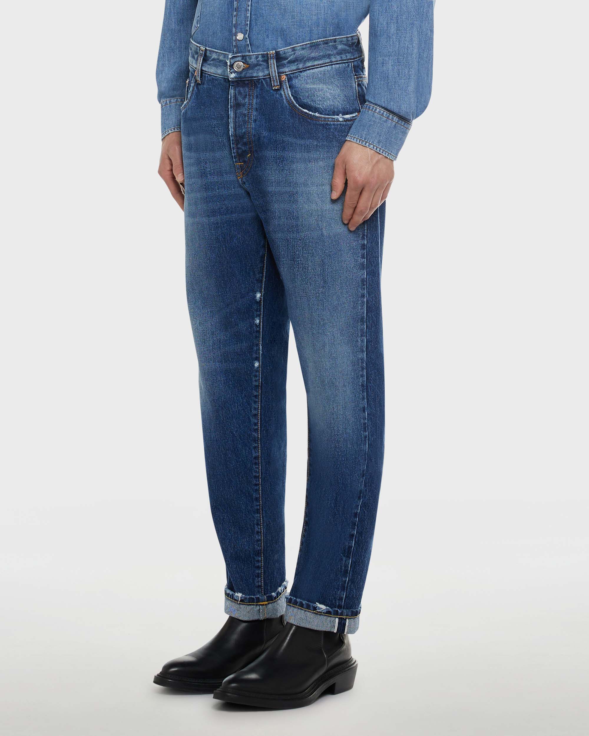 Newman jeans tapered in denim cimosato