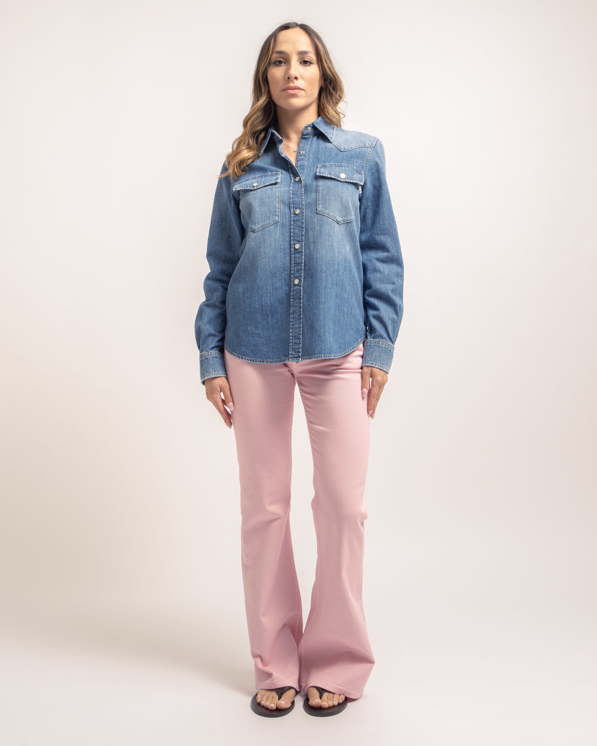 Nite camicia slim texana in denim