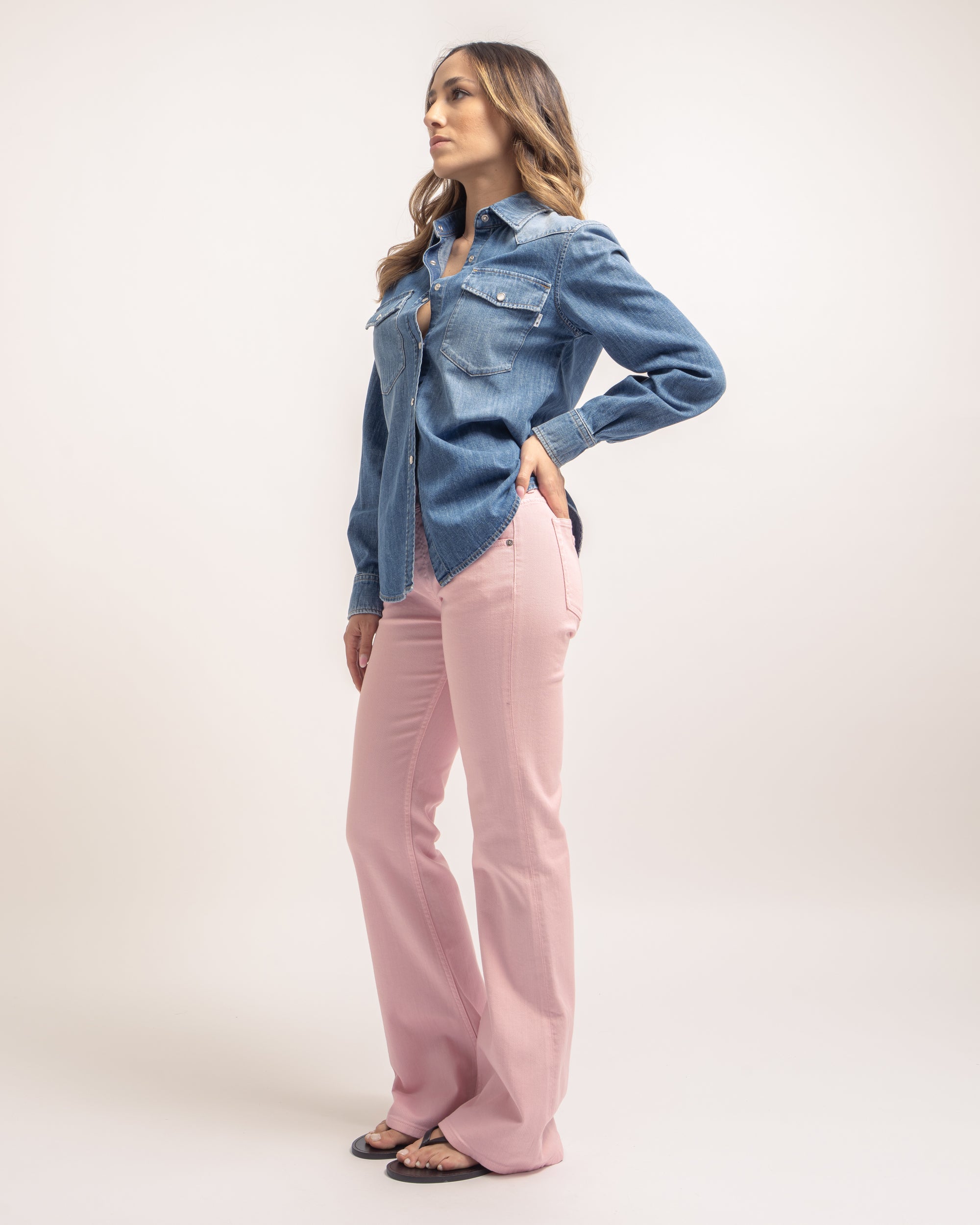 Nite camicia slim texana in denim