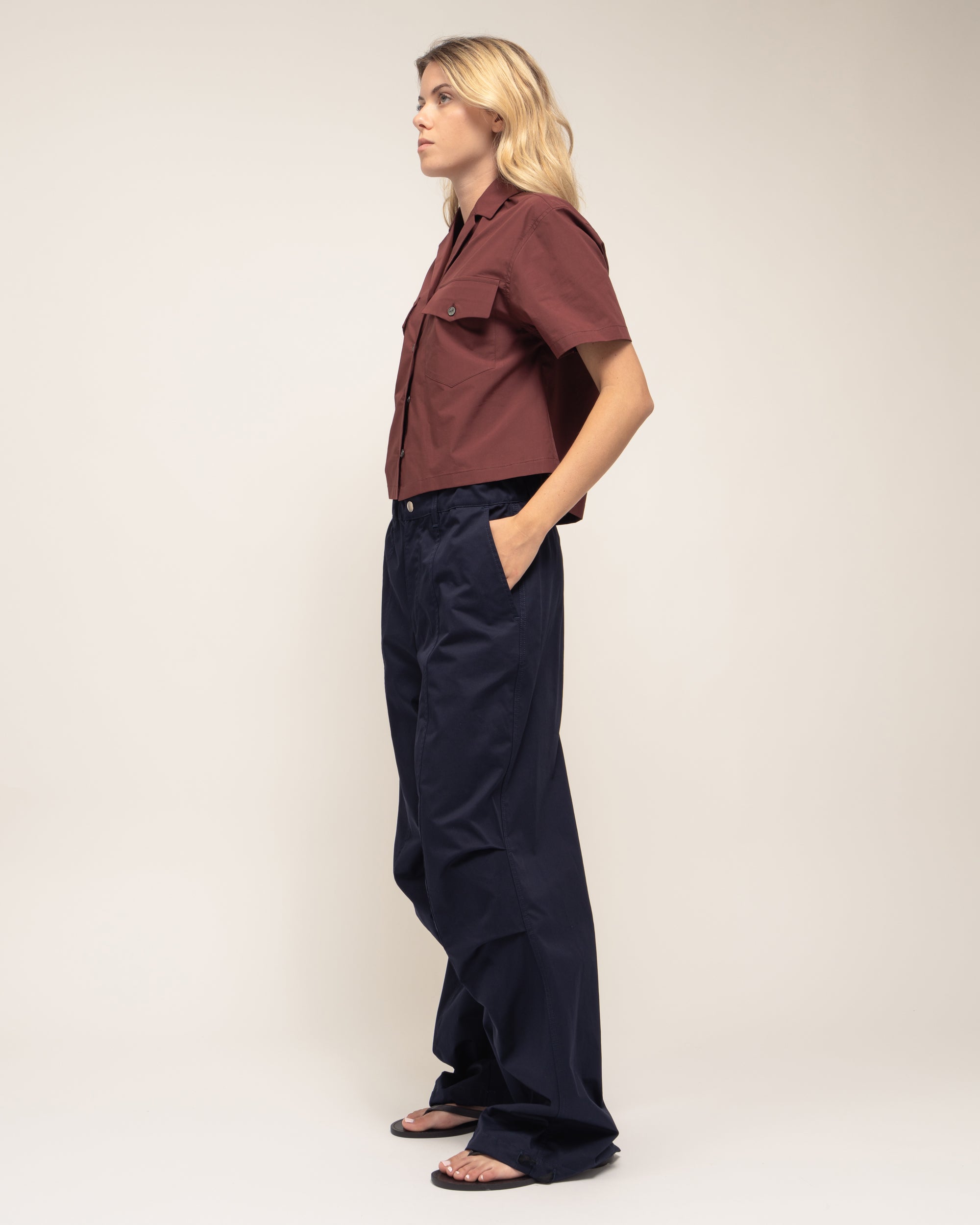 Nona pantaloni fatigue in gabardina stretch