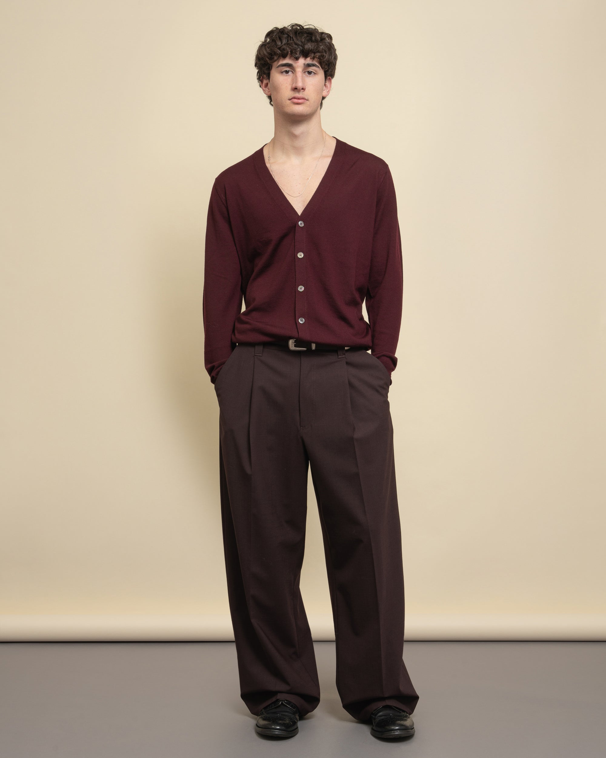 Pailot pantaloni chino loose in fresco di lana