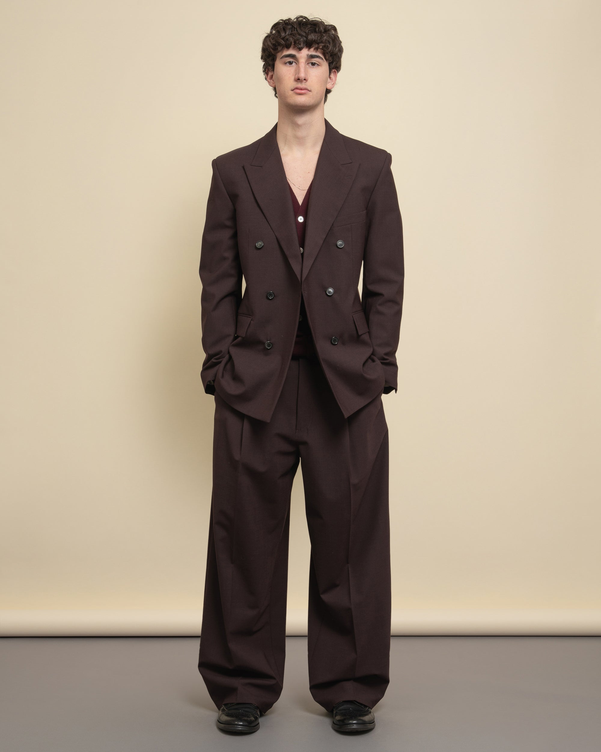 Pailot pantaloni chino loose in fresco di lana
