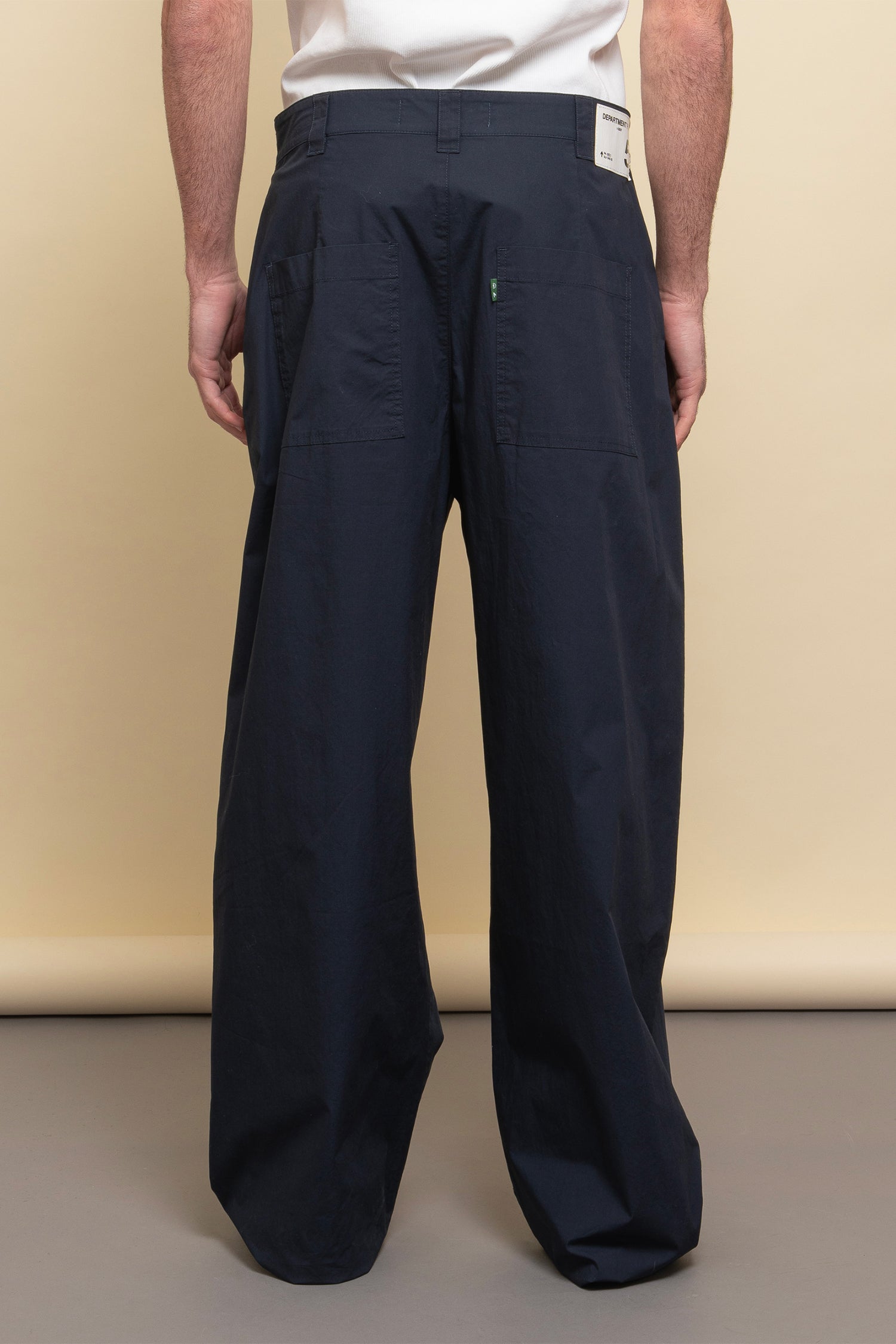 Pailot pantaloni chino loose in popeline stretch