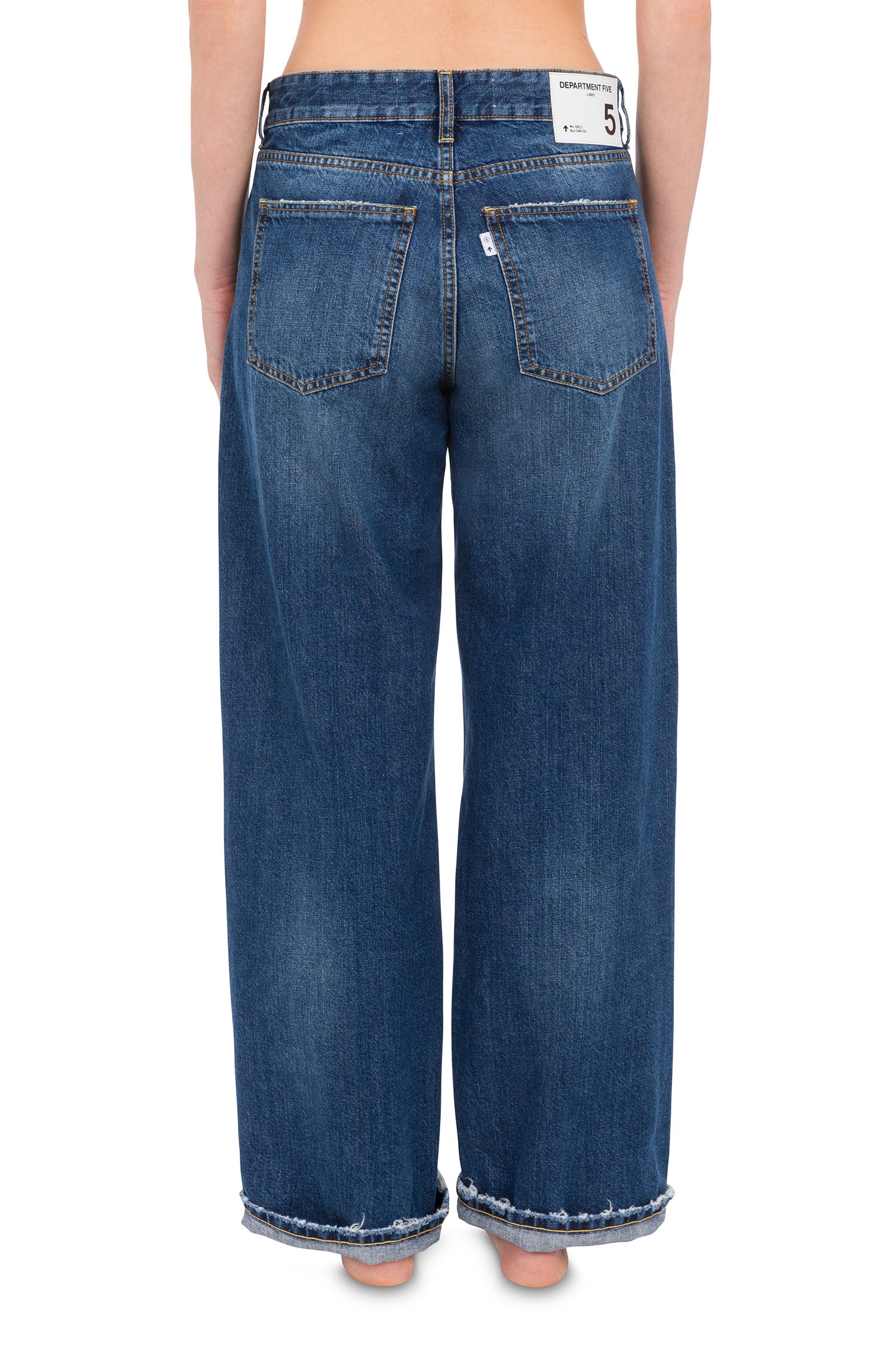 Pop wide leg jeans in selvedge denim