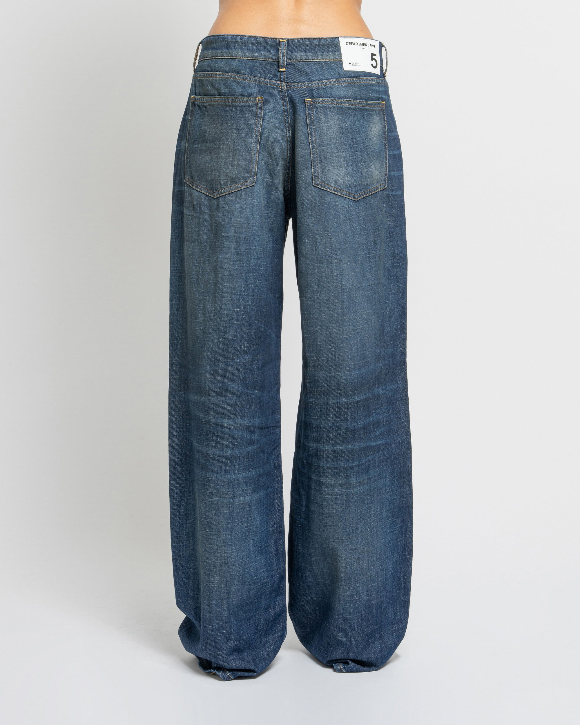 Pop jeans gamba ampia in denim