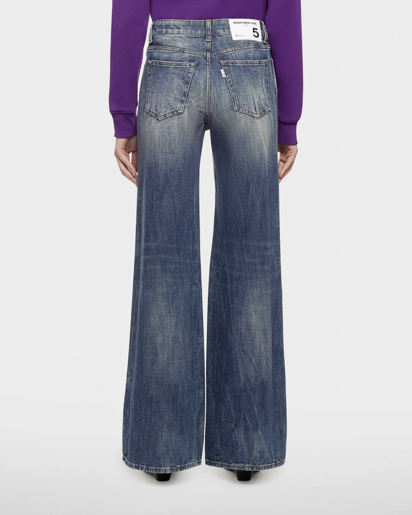 Pretender jeans wide leg in denim fermo slegato