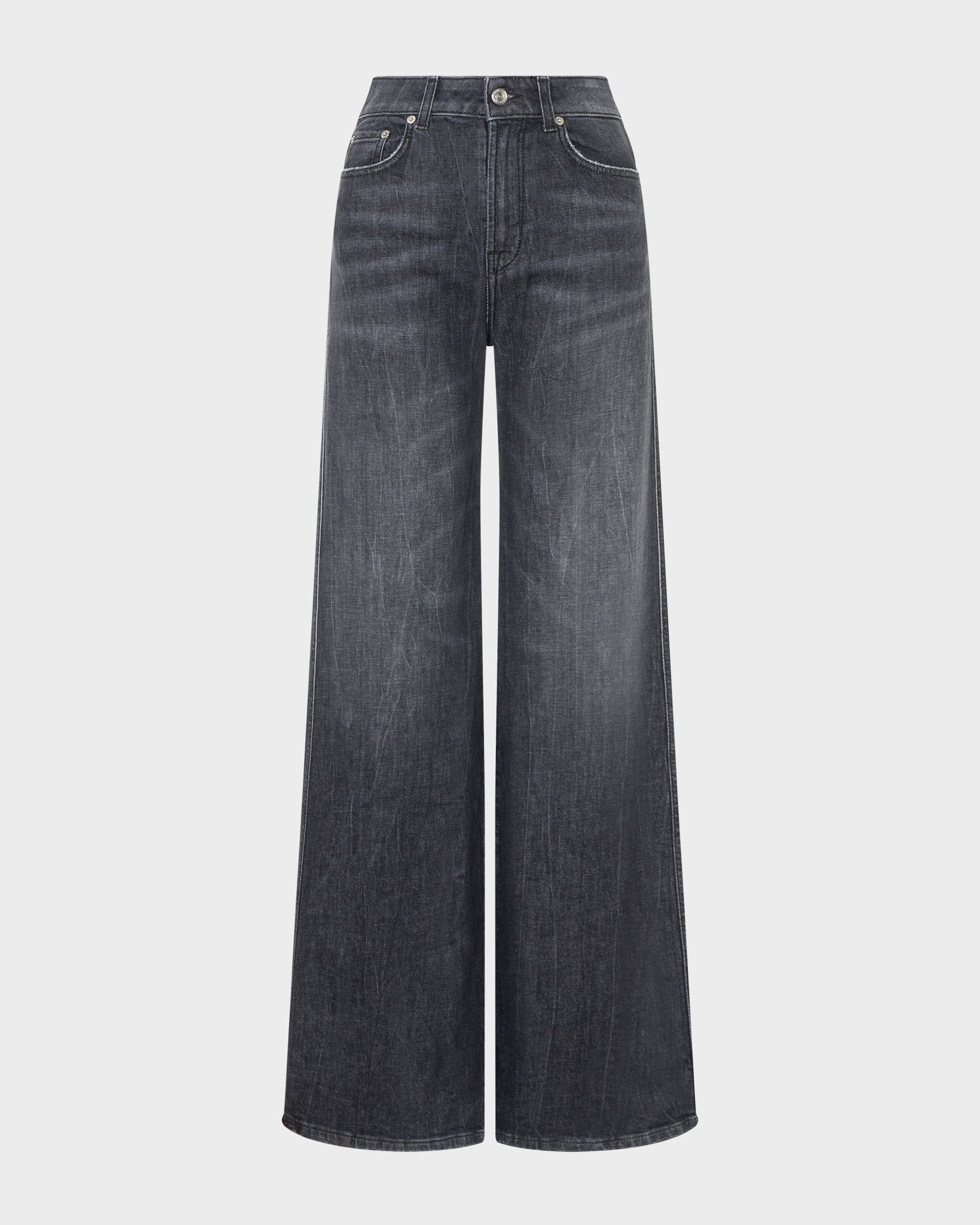 Pretender jeans wide leg in denim organico stretch nero