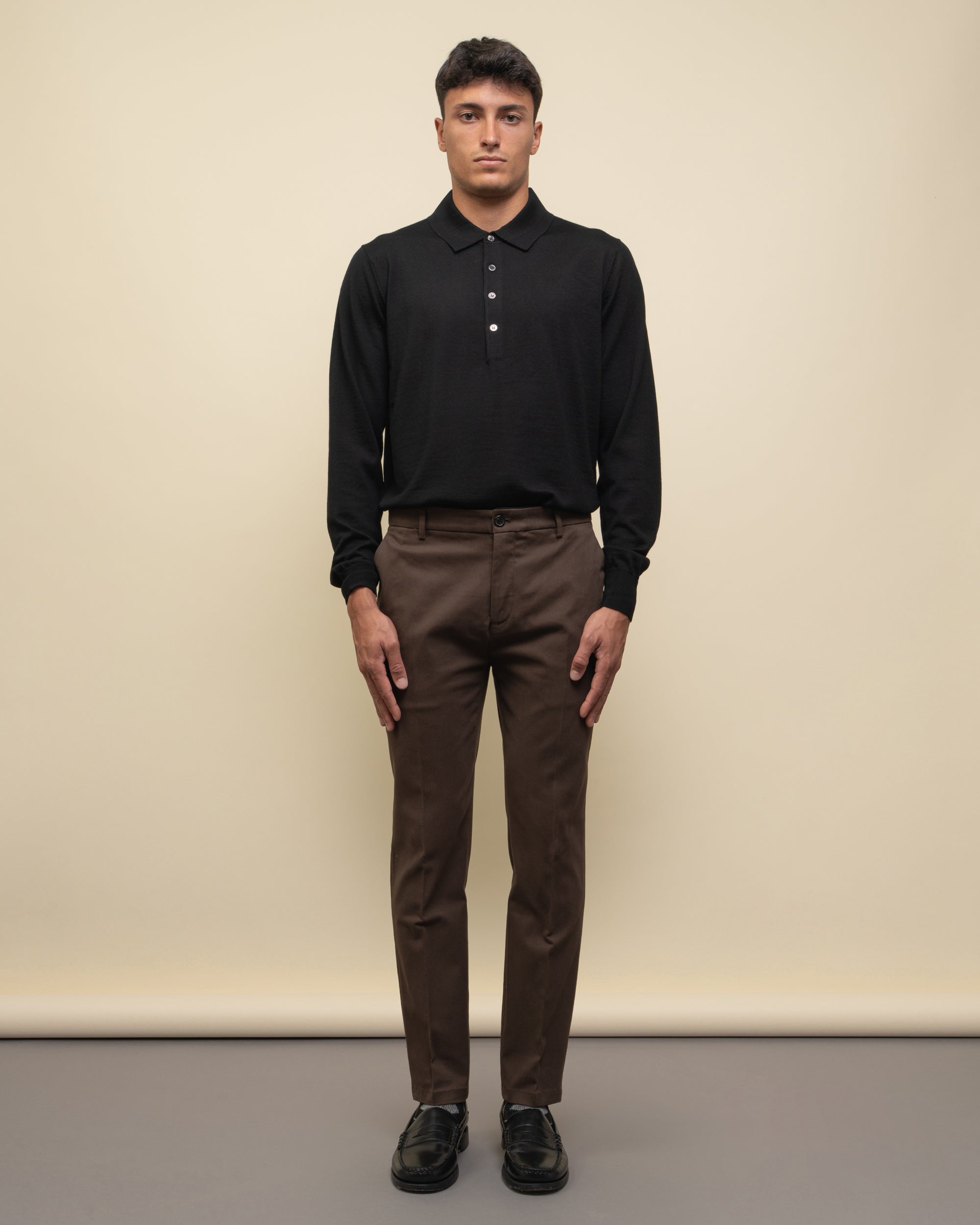 Prince pantaloni slim in gabardina