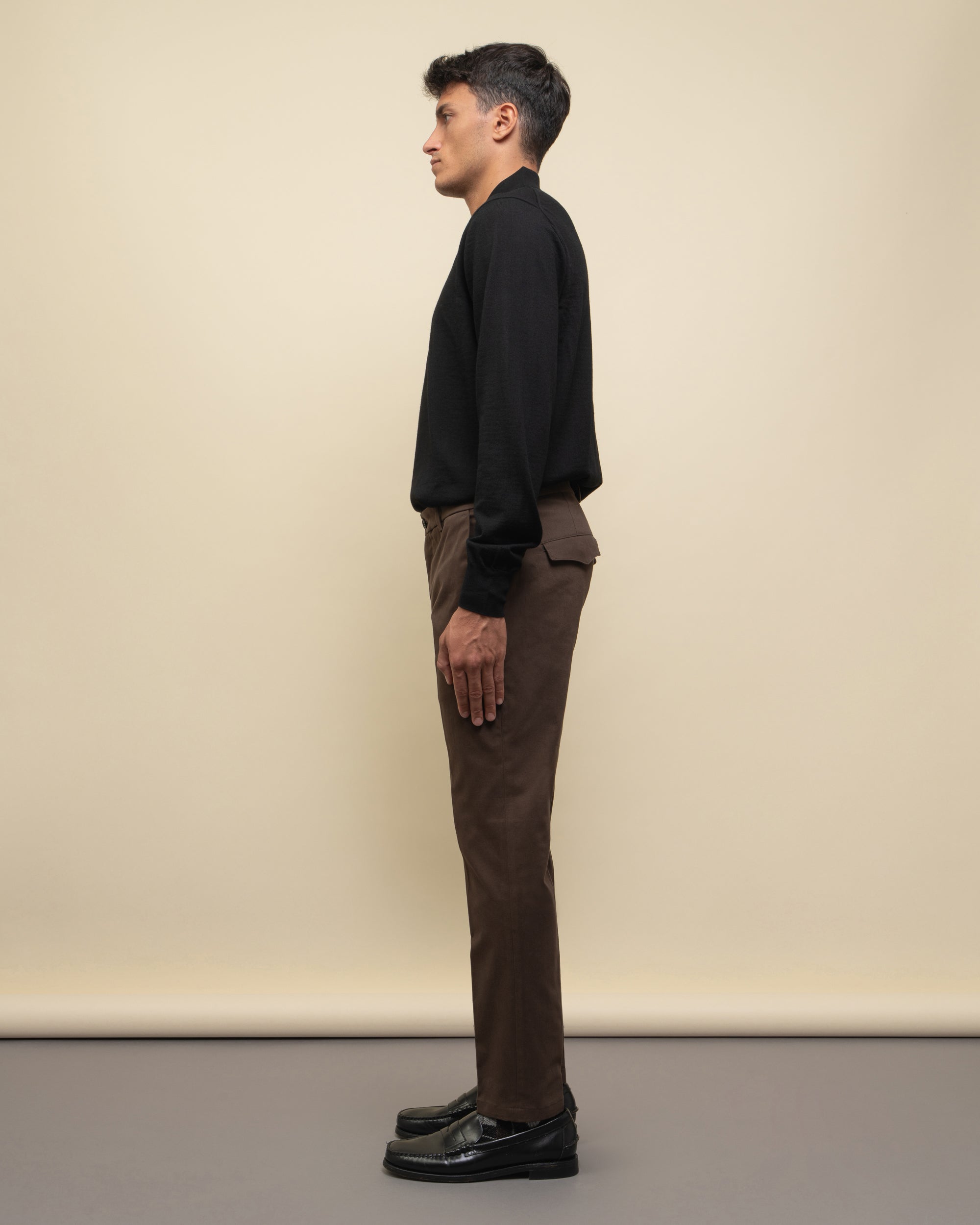 Prince pantaloni slim in gabardina