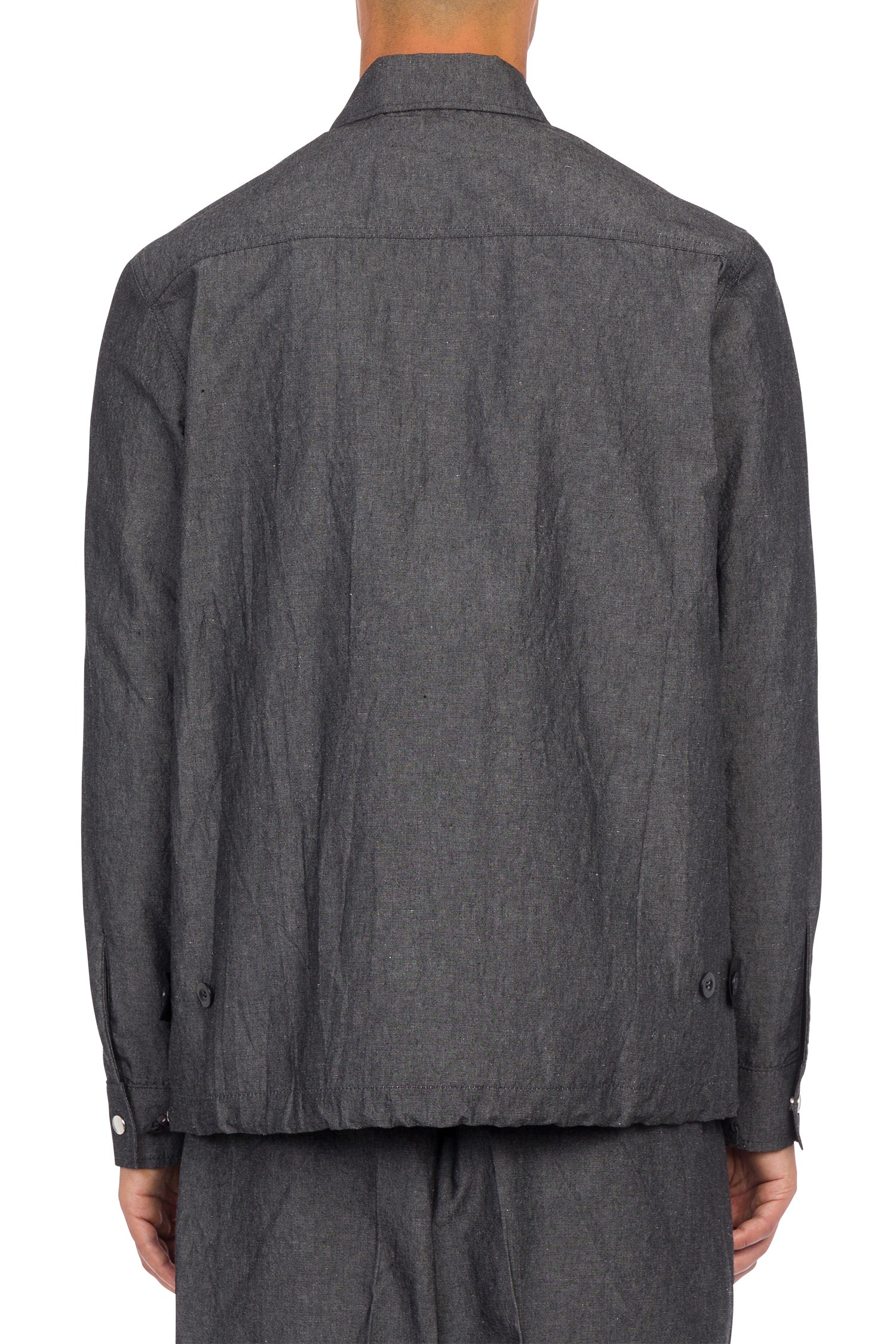 Resident overshirt in salt and pepper canvas 