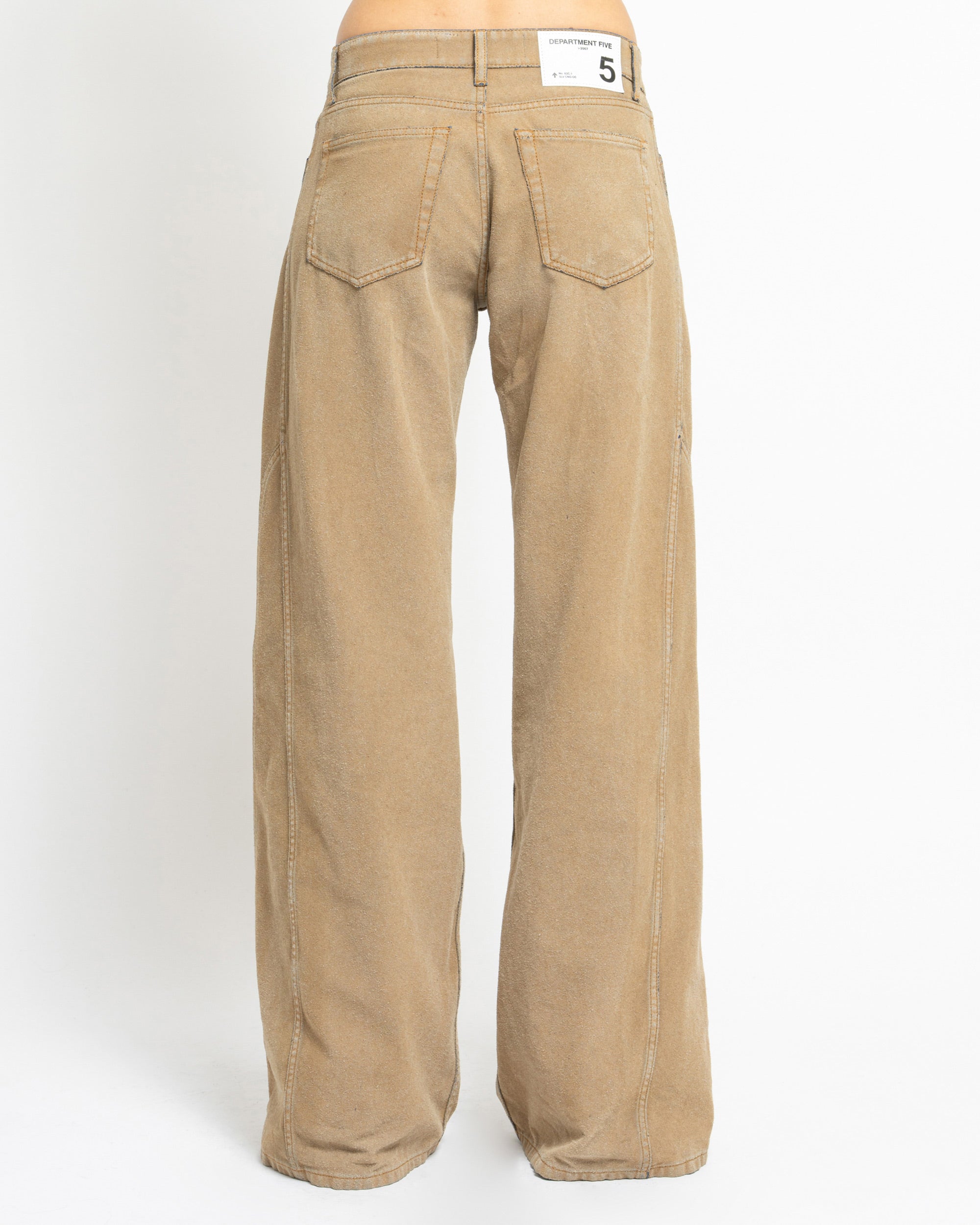 Resort pantaloni gamba ampia in denim floccato