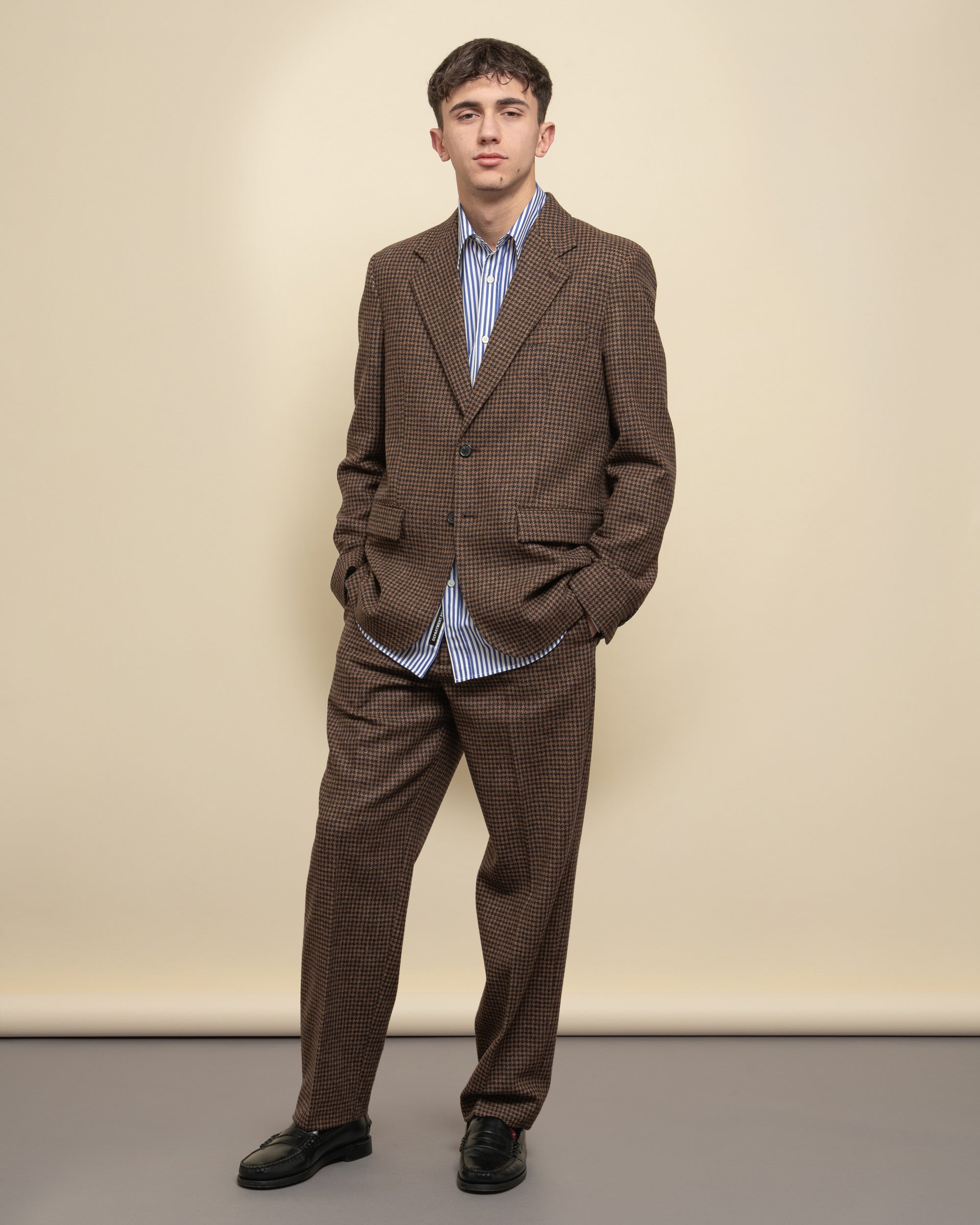 Room blazer monopetto in pied de poule