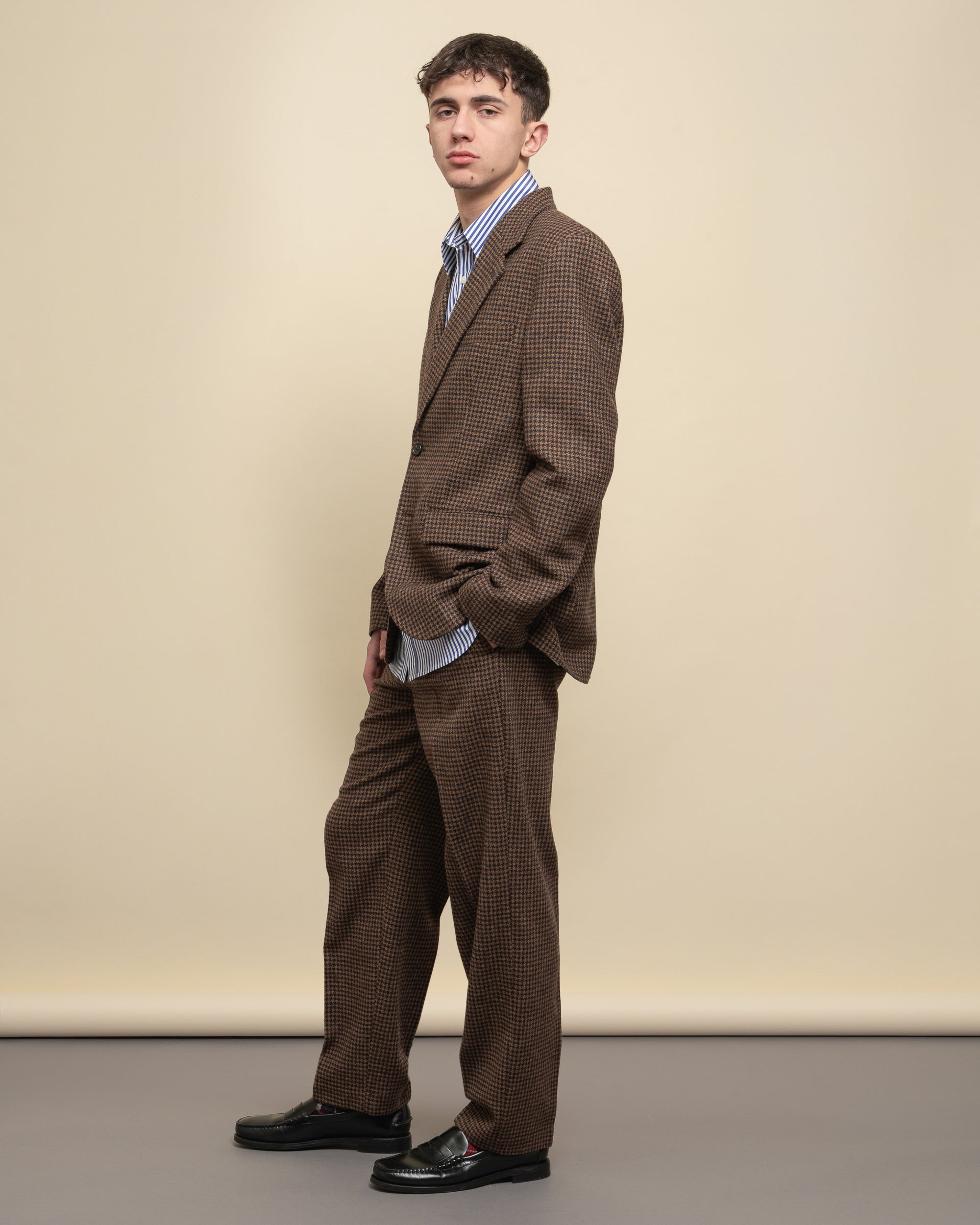 Room blazer monopetto in pied de poule