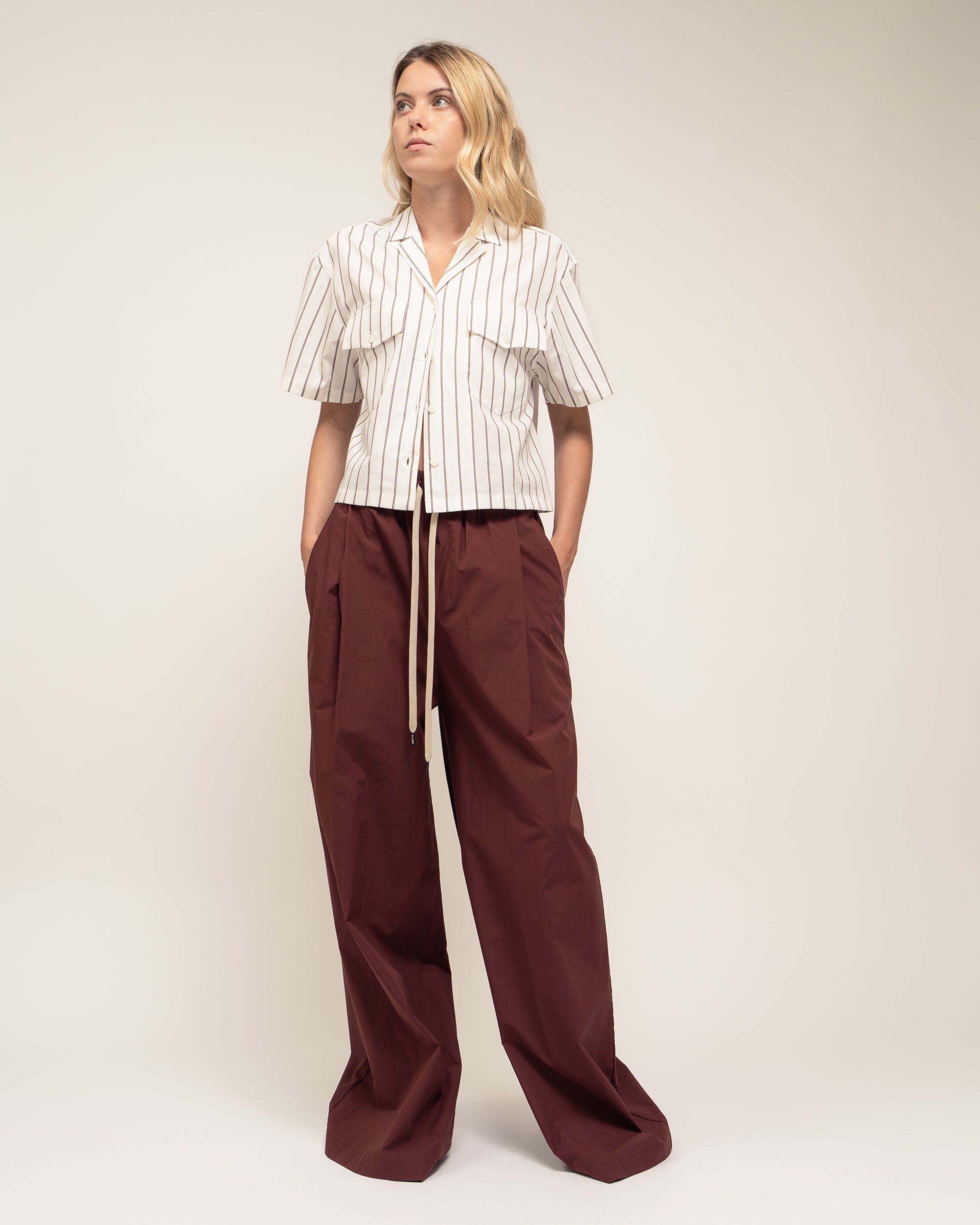 Sly pantaloni a palazzo in popeline