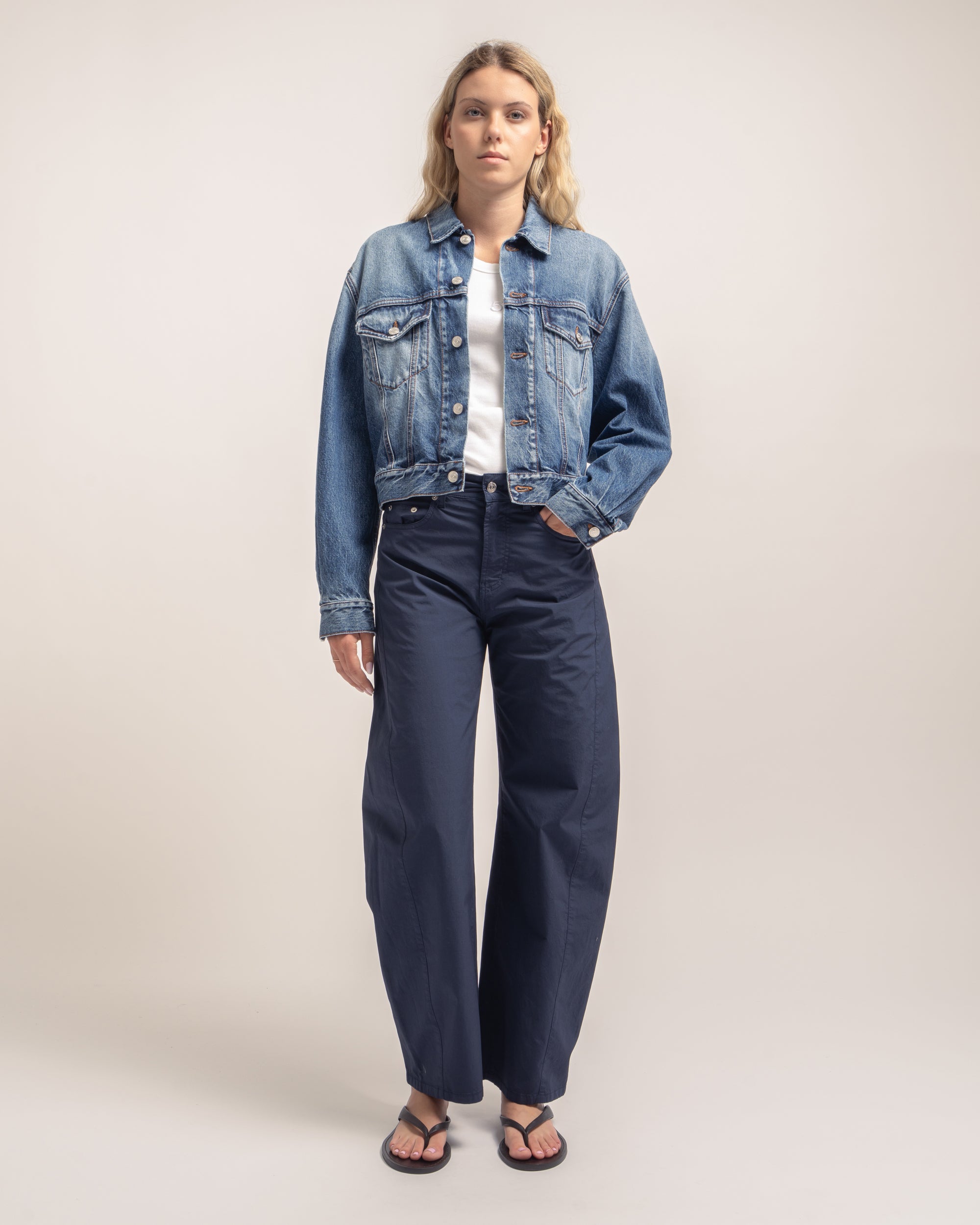 Sonic giubbino crop in denim