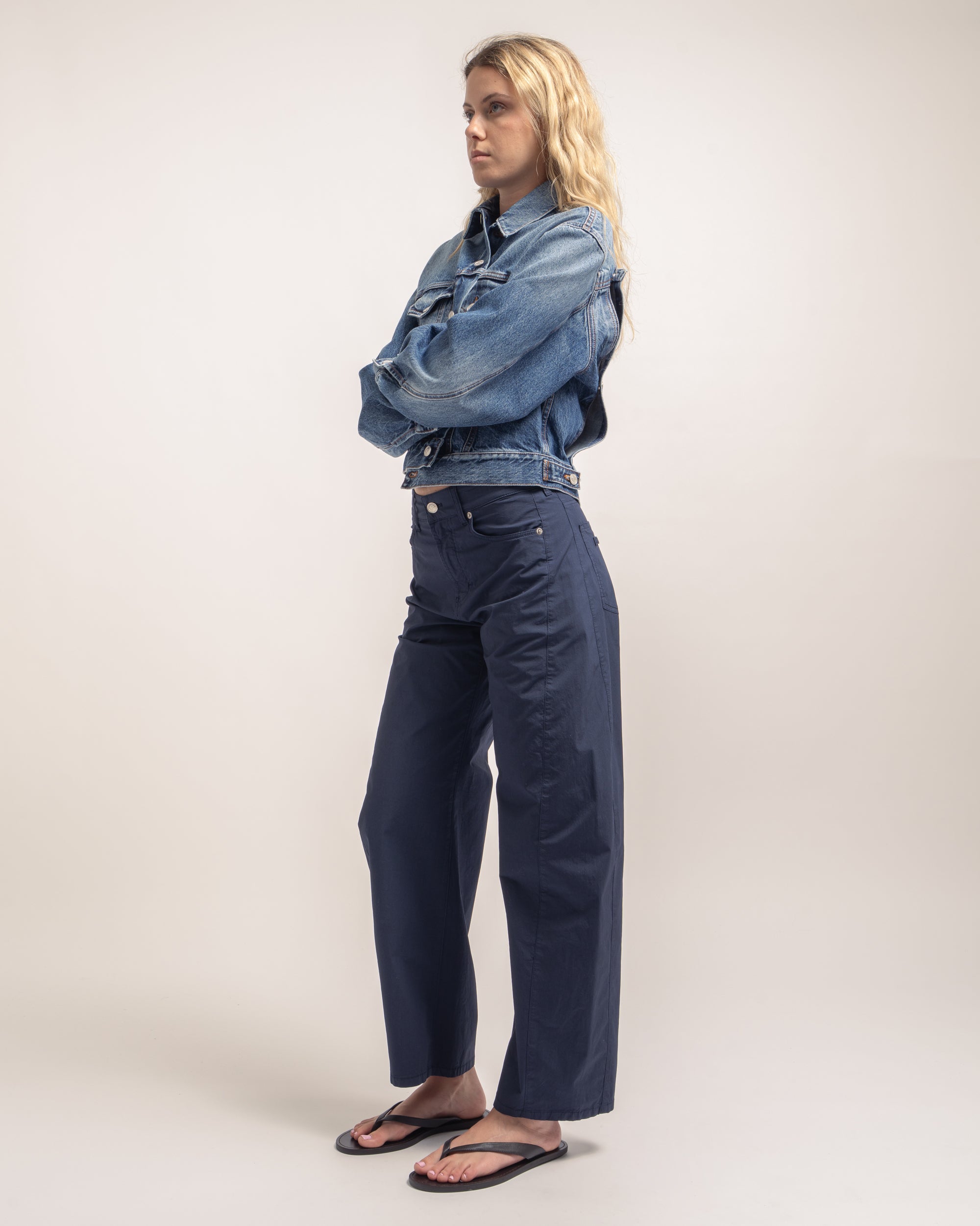 Sonic giubbino crop in denim