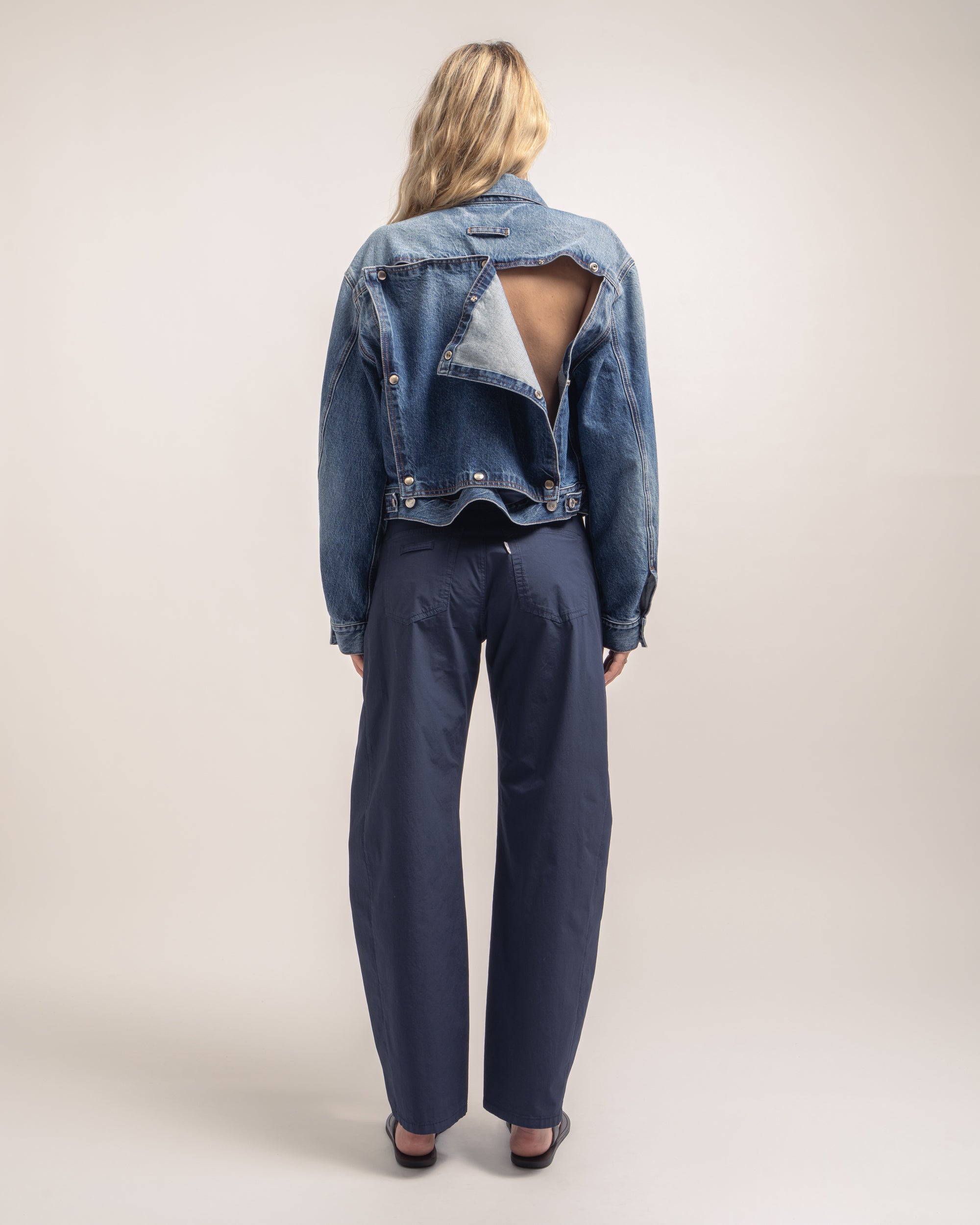 Sonic giubbino crop in denim