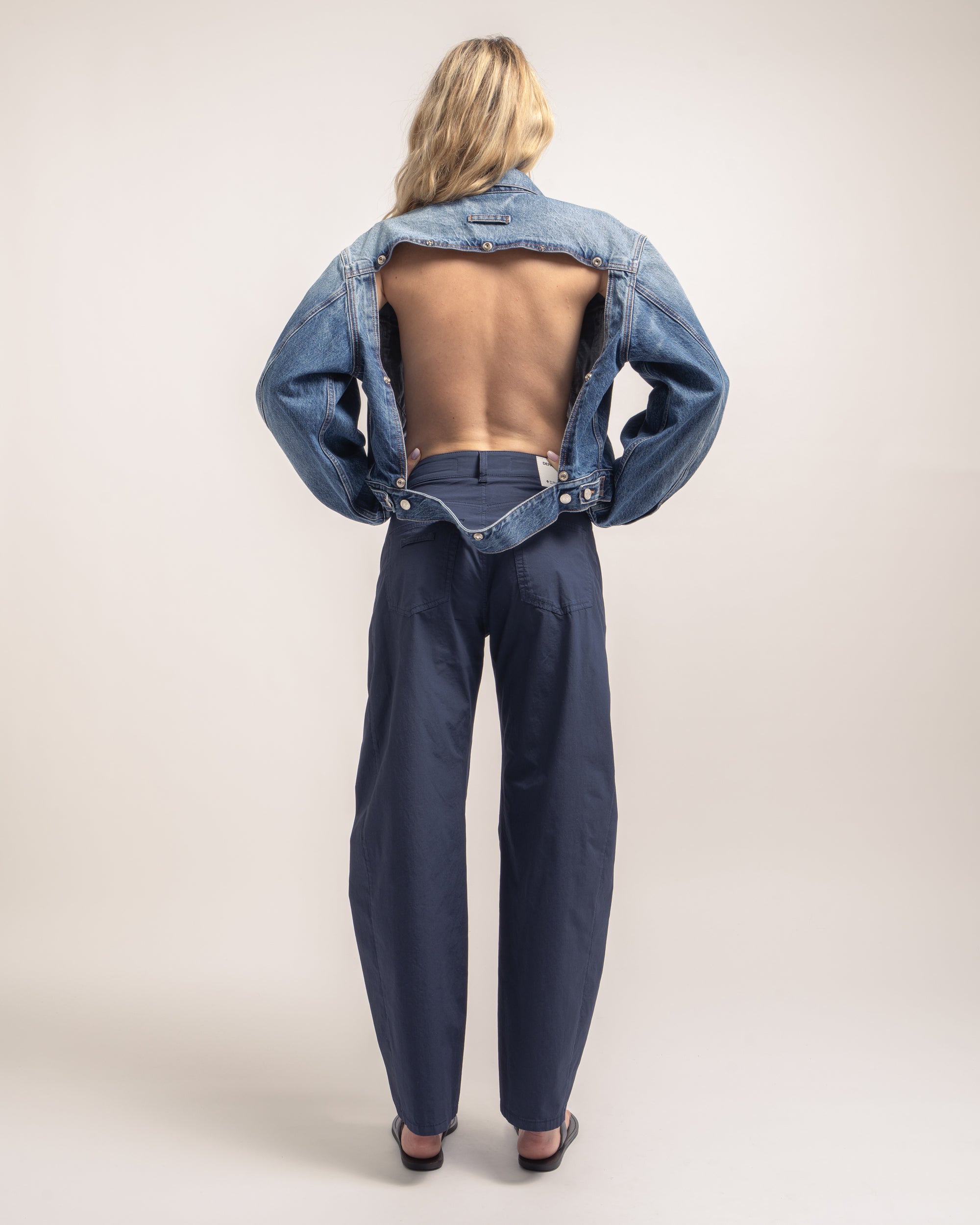 Sonic giubbino crop in denim
