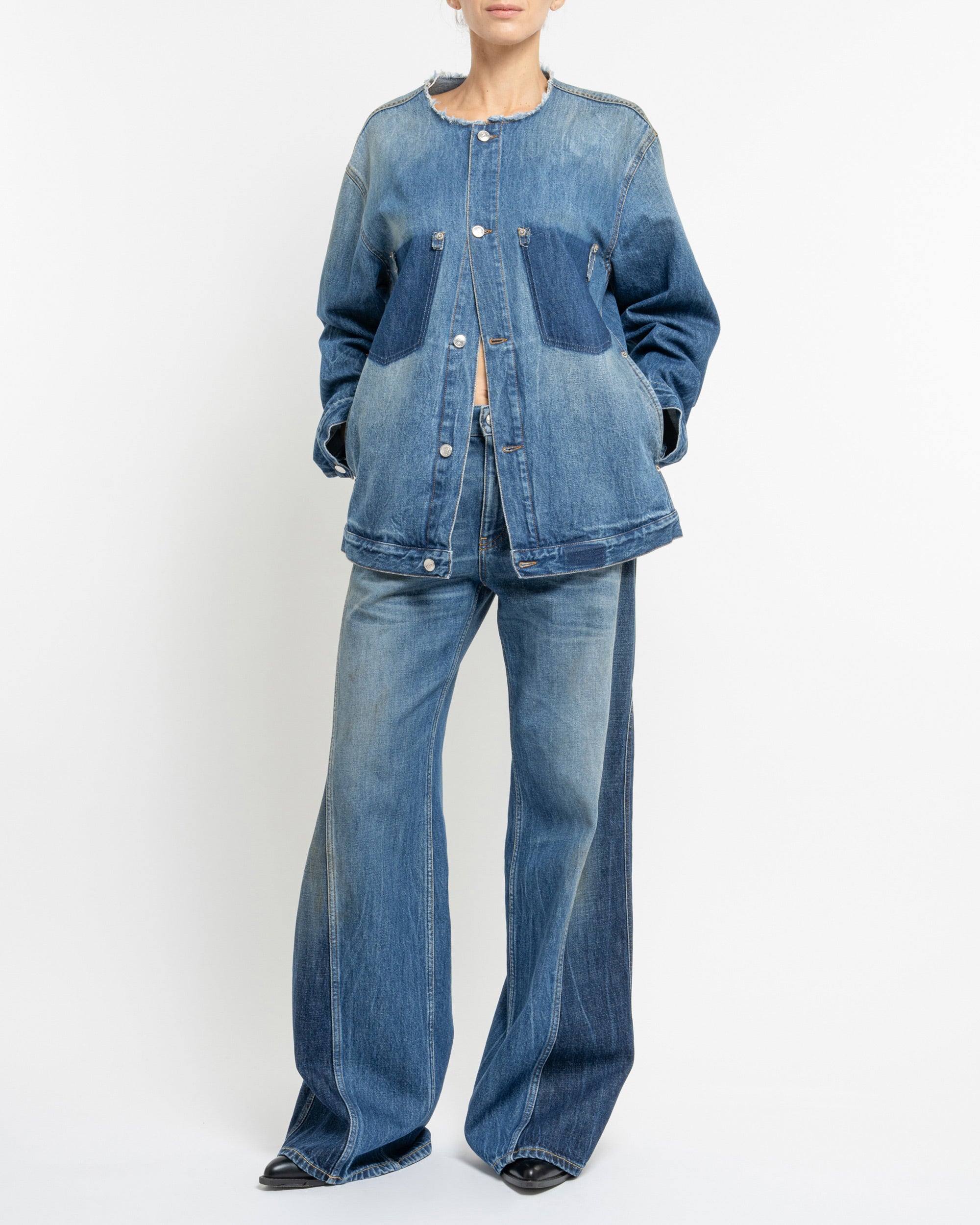 Stay giubbo denim senza collo