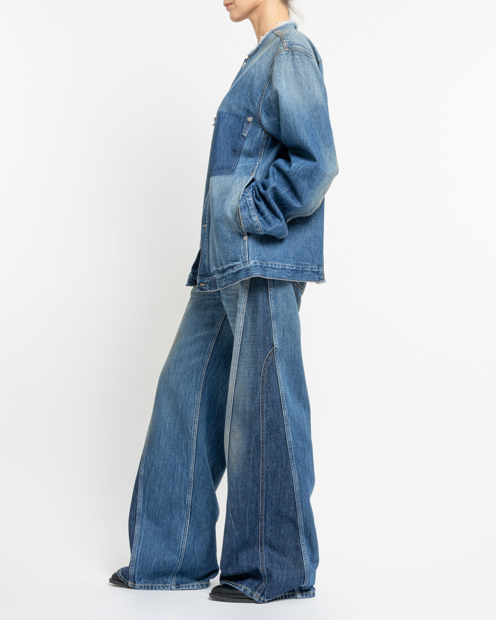 Stay giubbo denim senza collo