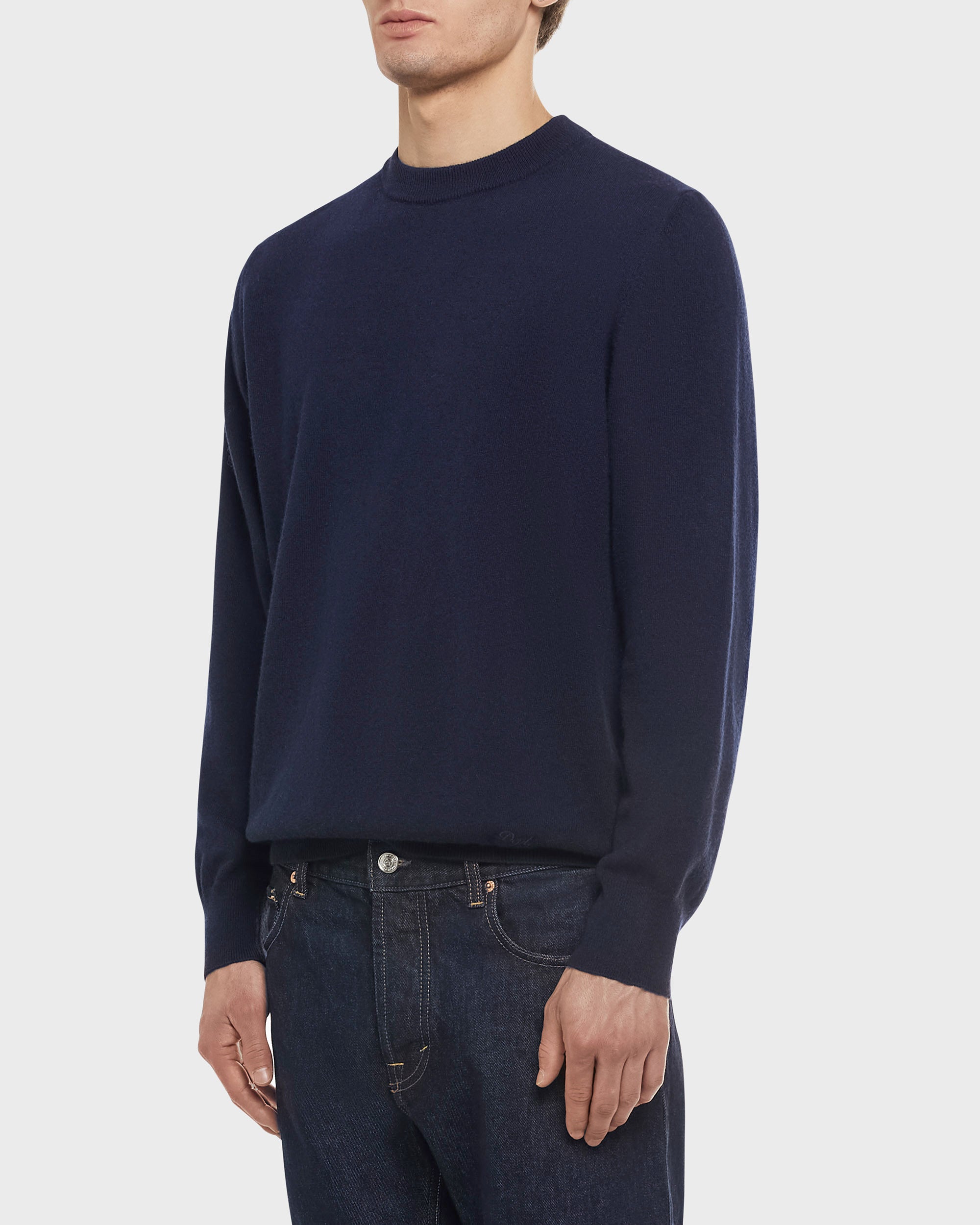 Tears dark blue wool crewneck sweater