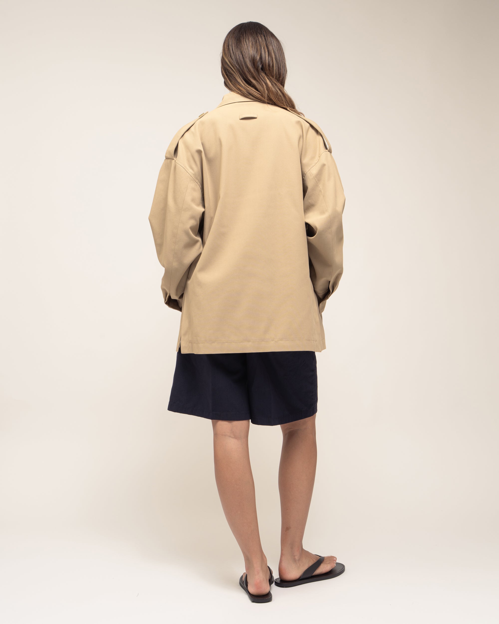 Tres giacca camicia in gabardina