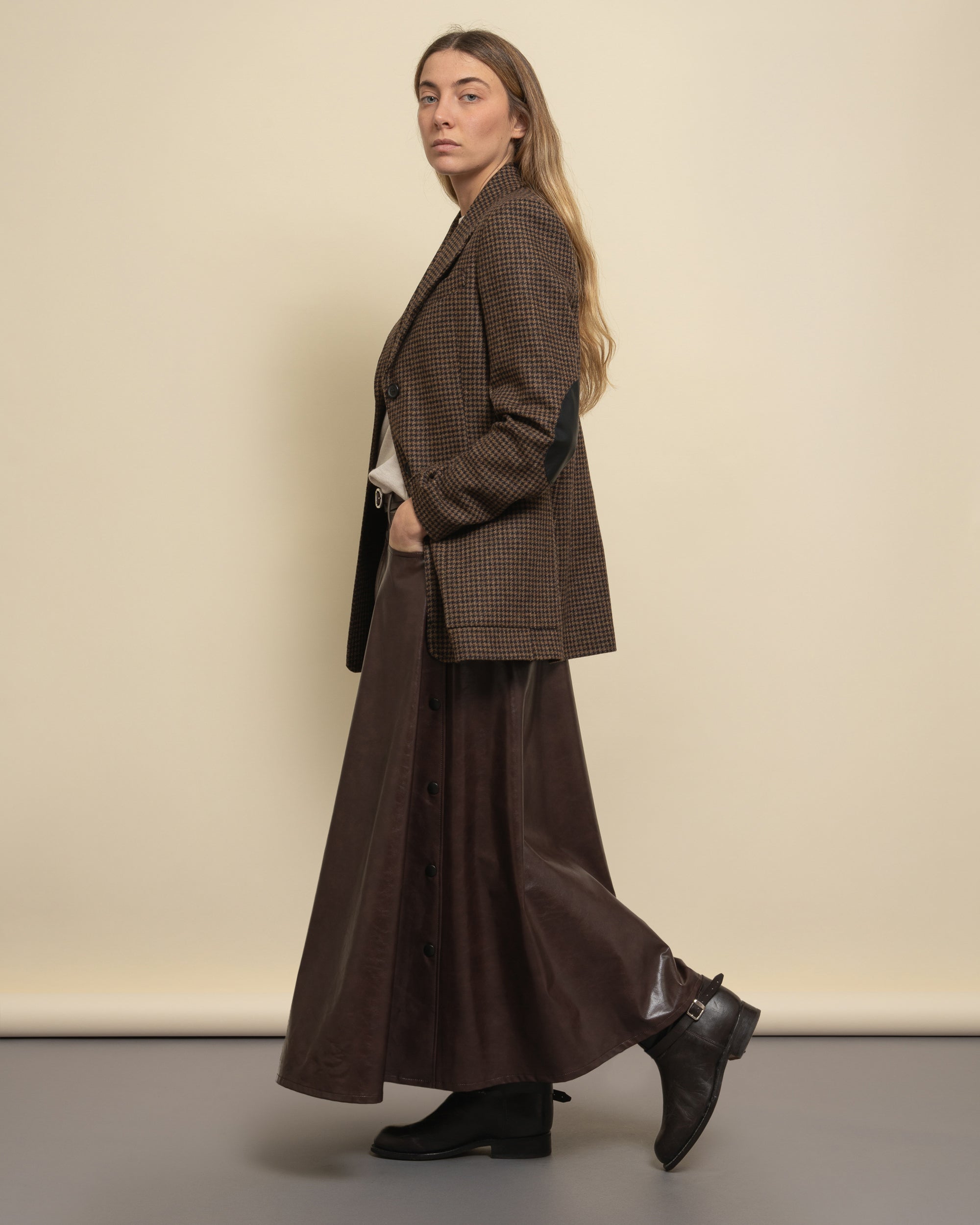 Victory blazer monopetto in pied de poule