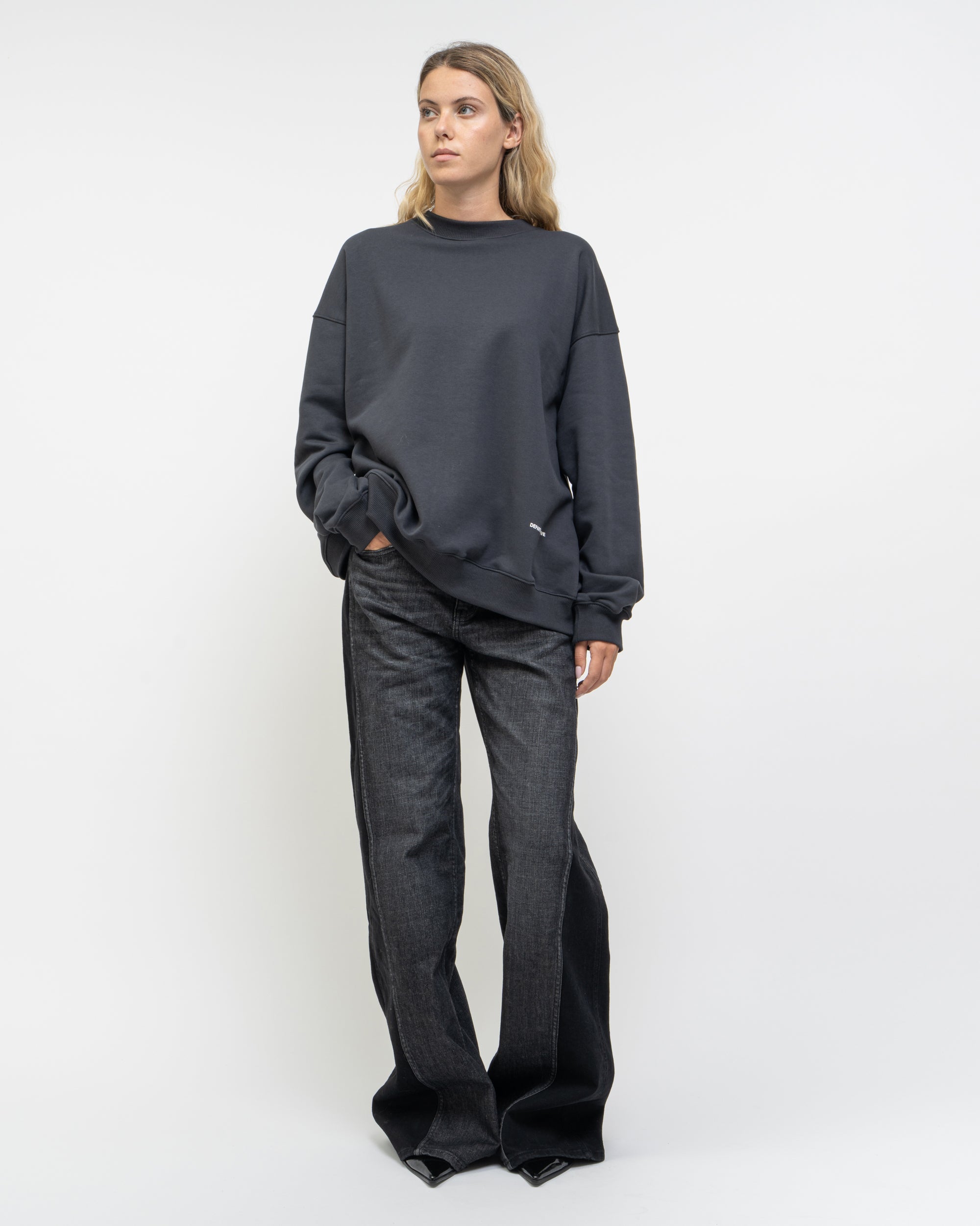 Virginex felpa girocollo con zip dietro