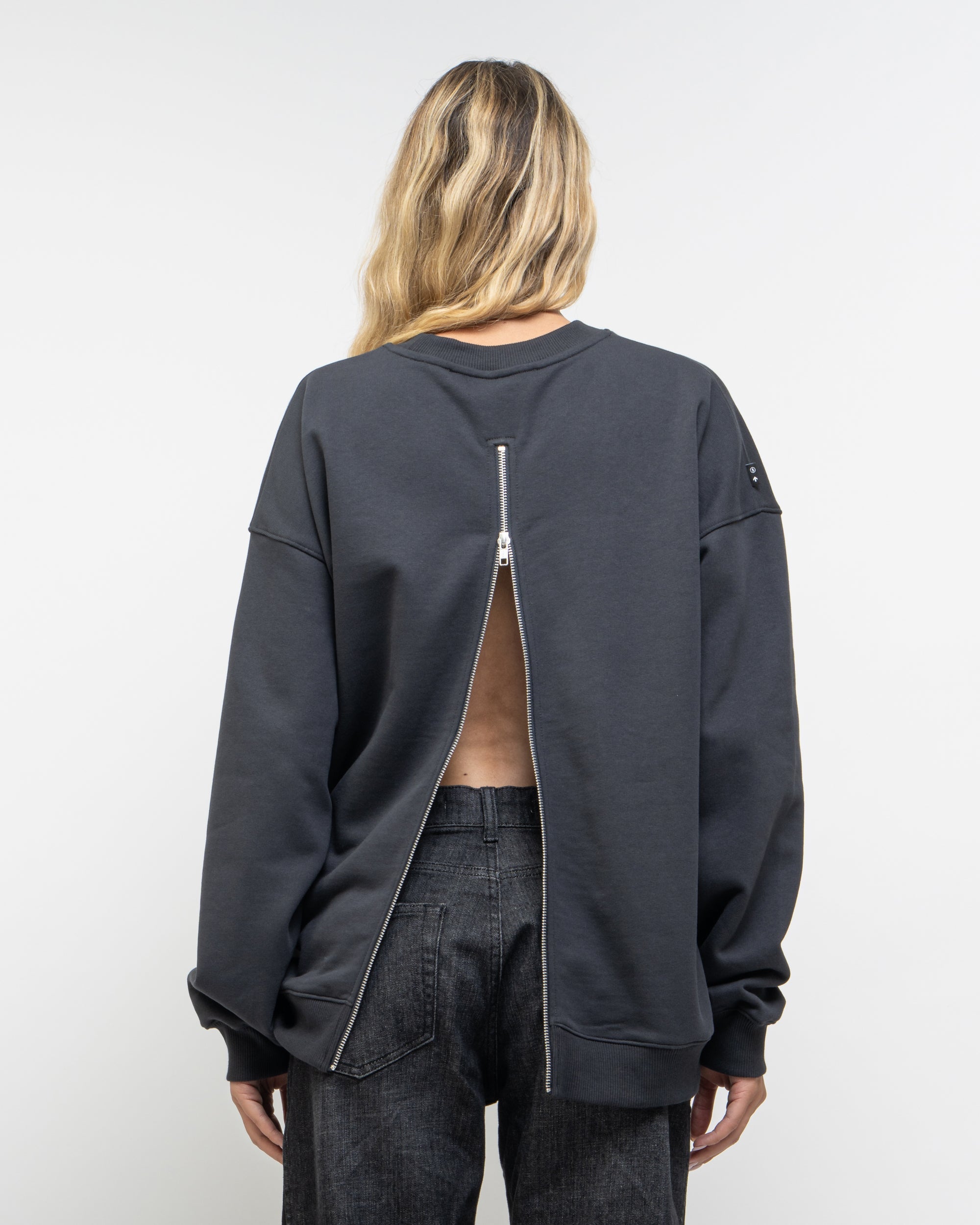 Virginex felpa girocollo con zip dietro