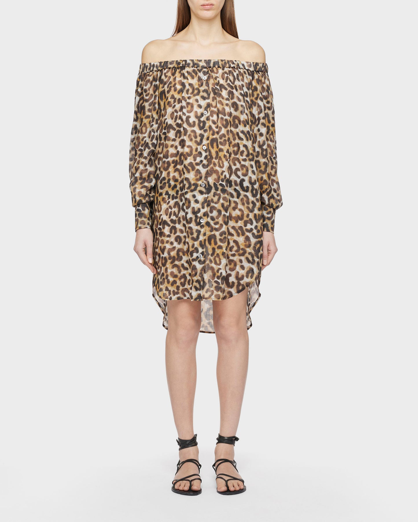 Waring mini abito chemisier leopardato