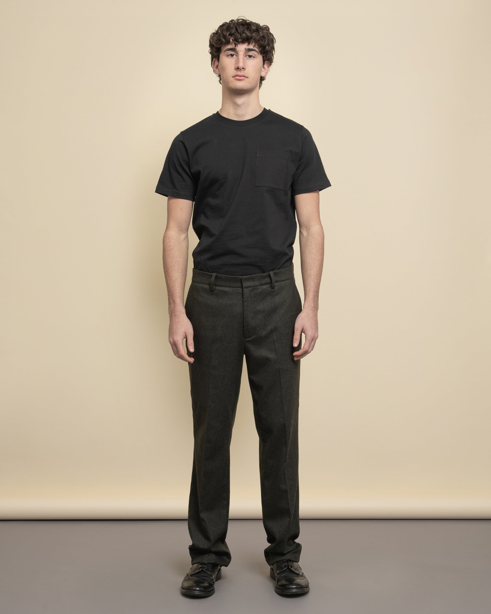Warren straight leg flannel trousers