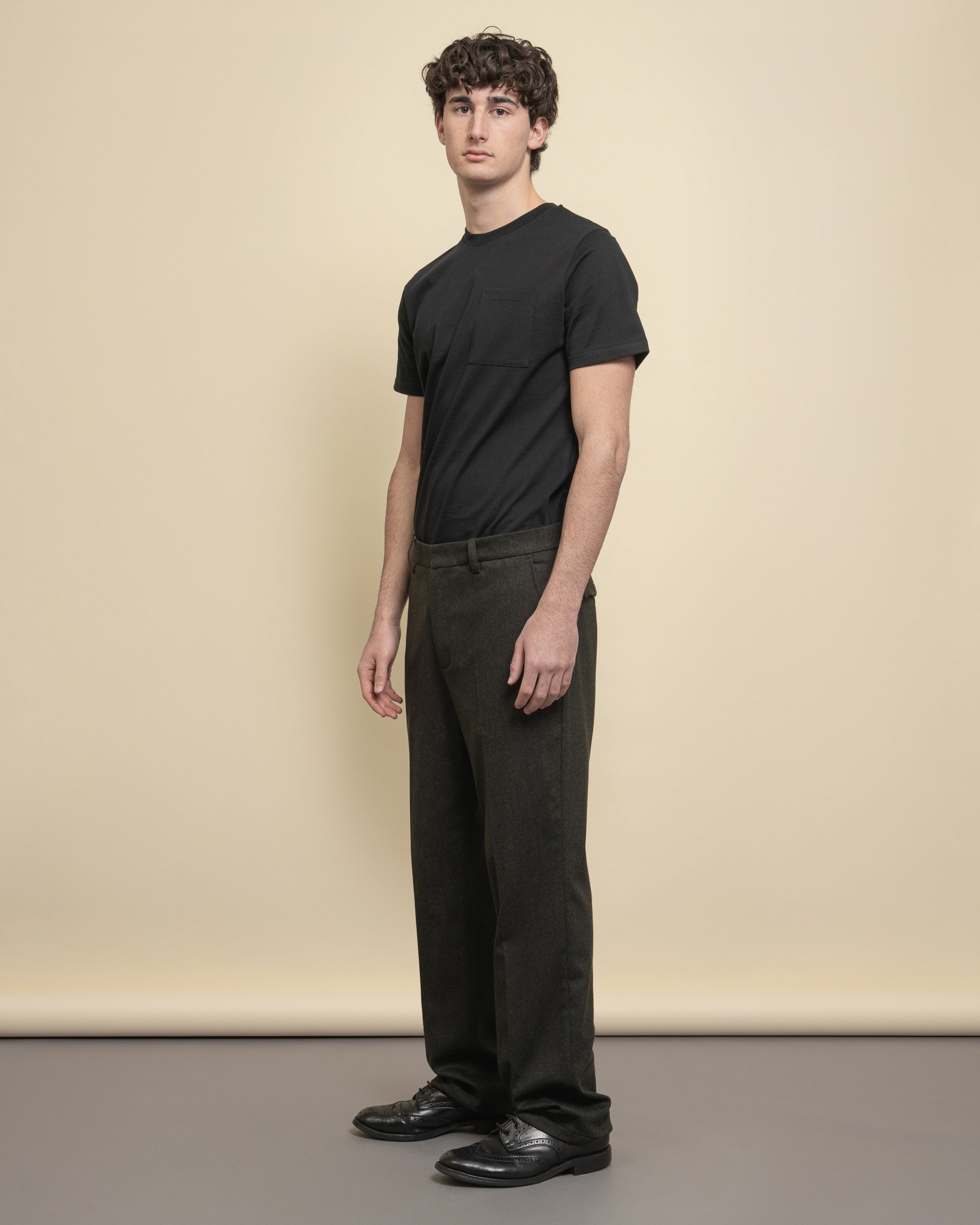 Warren straight leg flannel trousers
