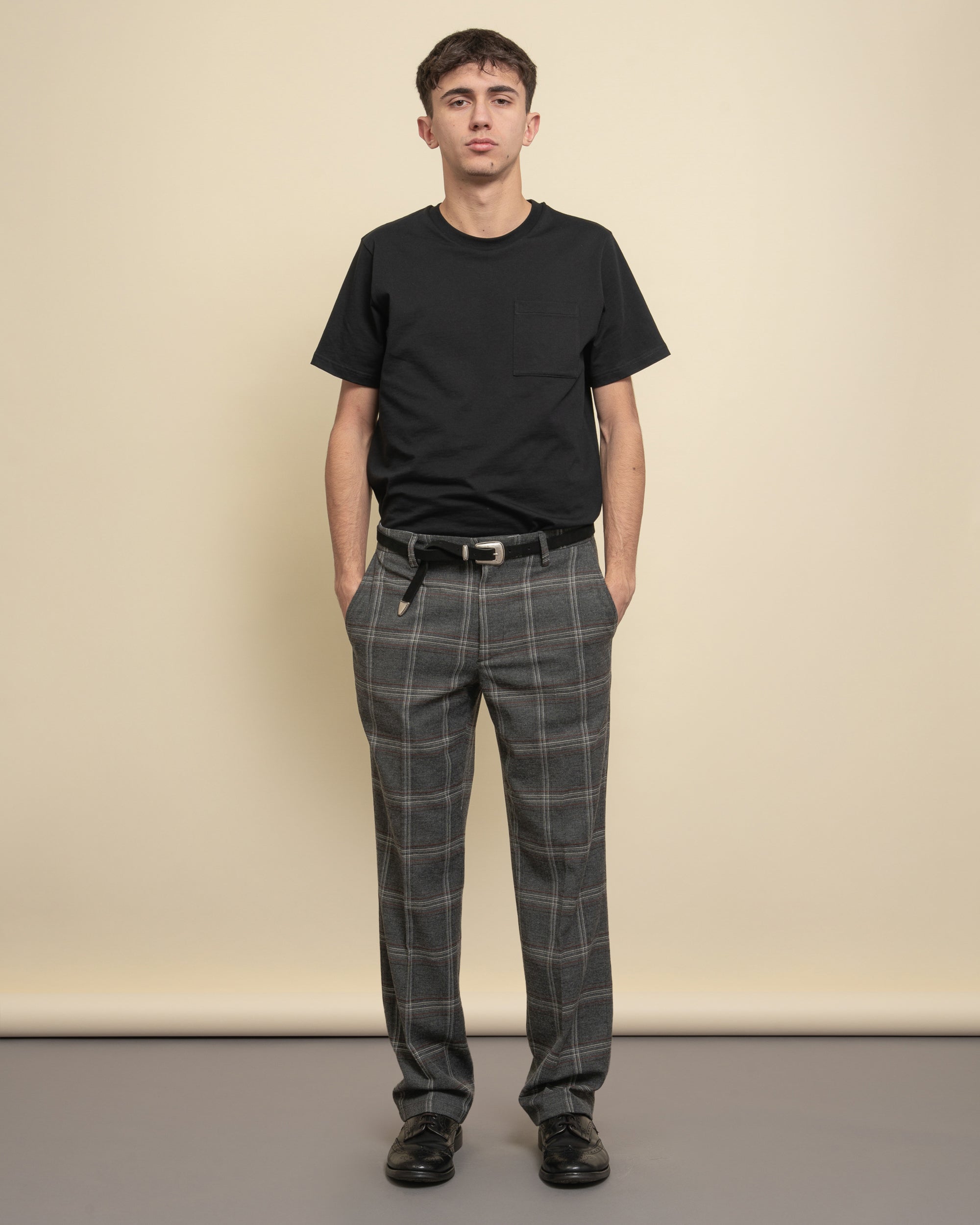 Warren straight leg tartan trousers