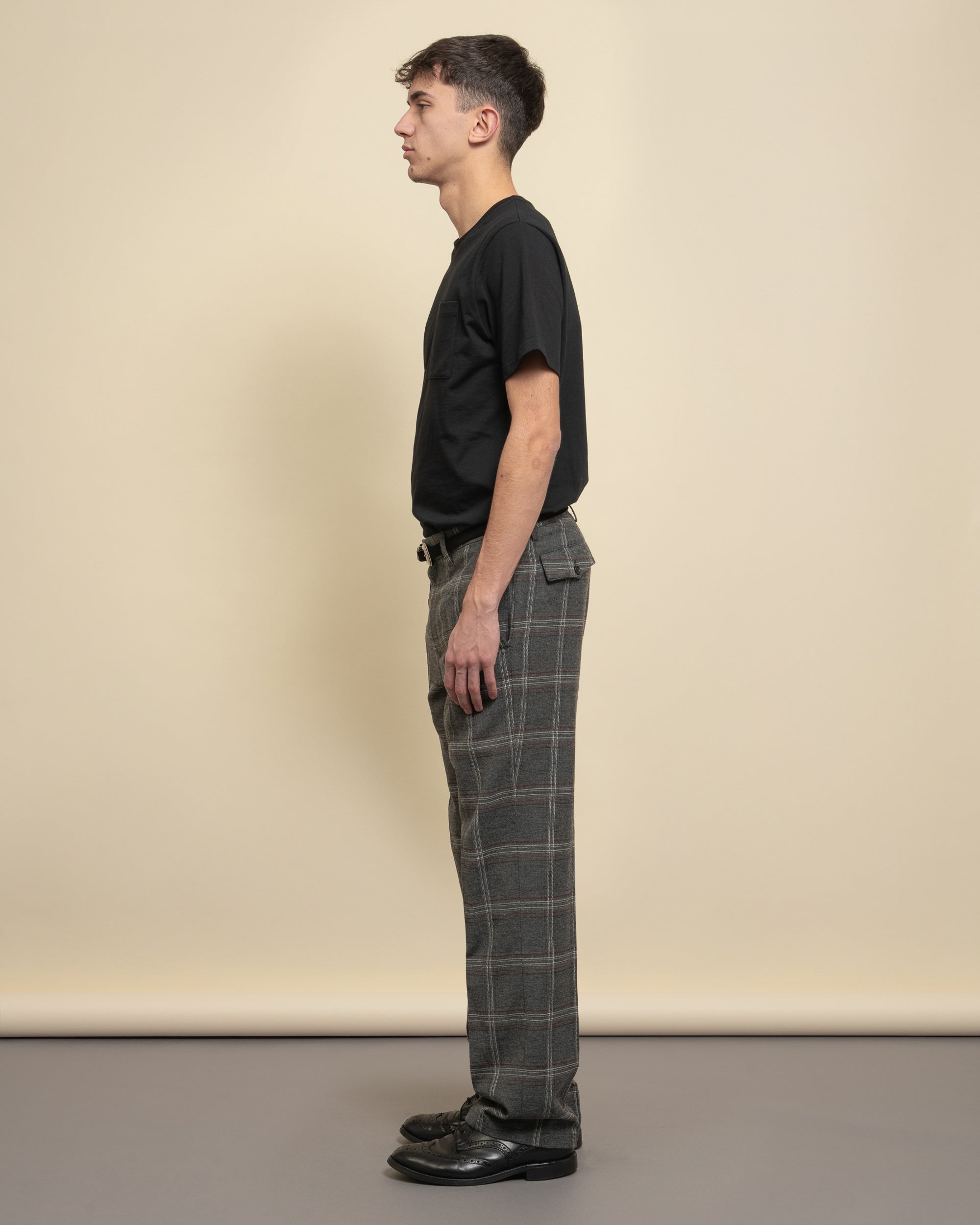 Warren straight leg tartan trousers