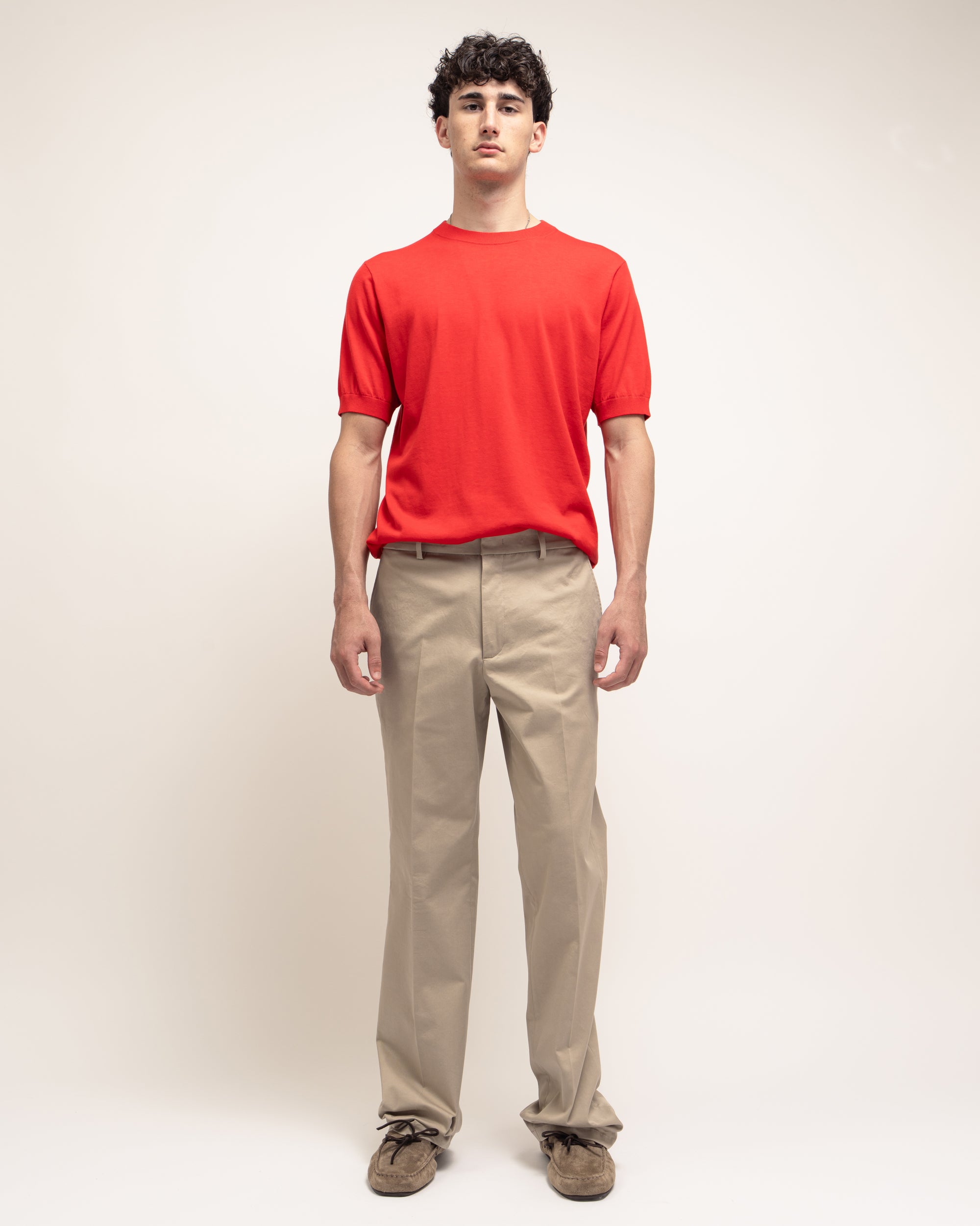 Warren pantaloni gamba dritta in gabardina stretch