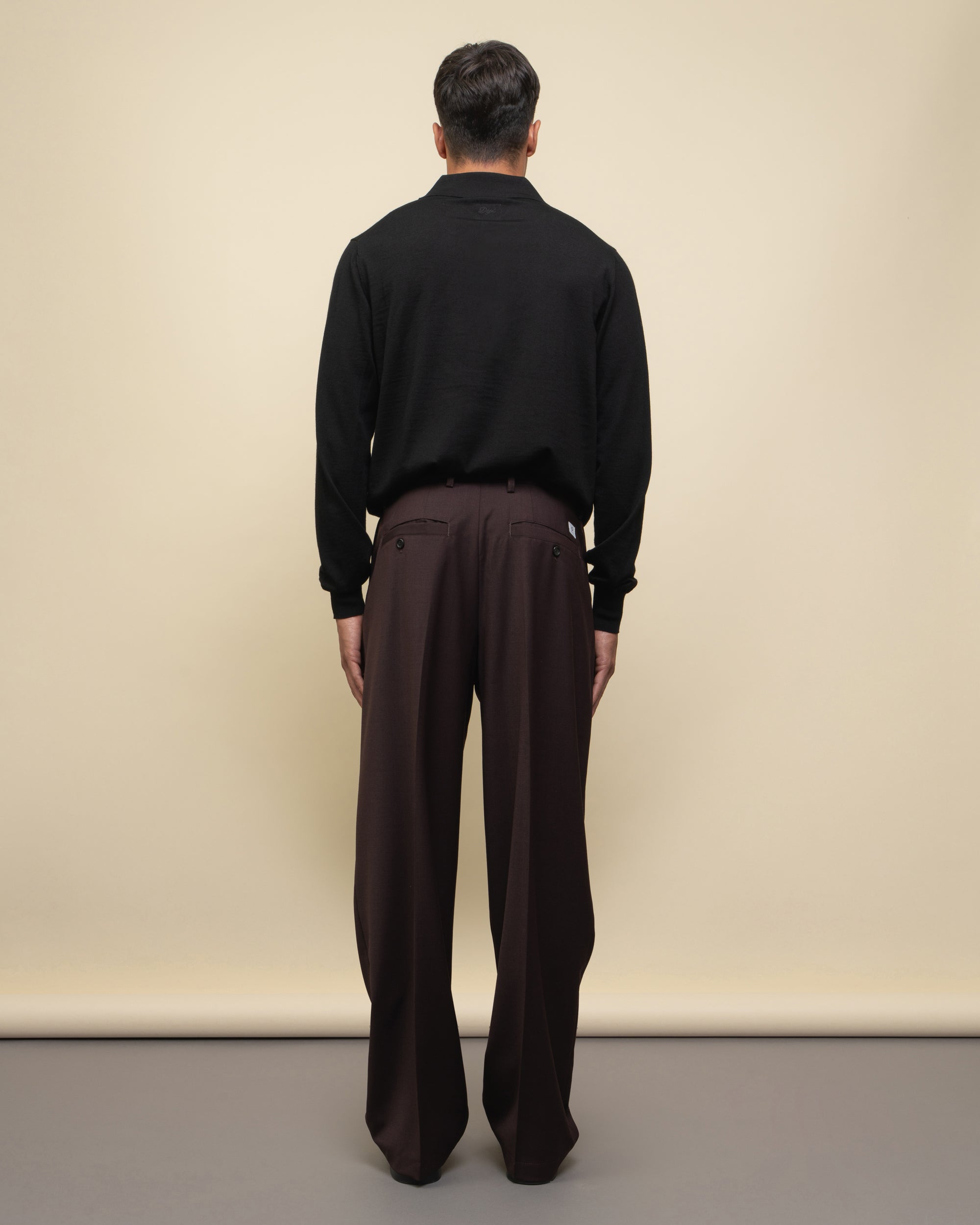 Whisky pantaloni loose in fresco lana
