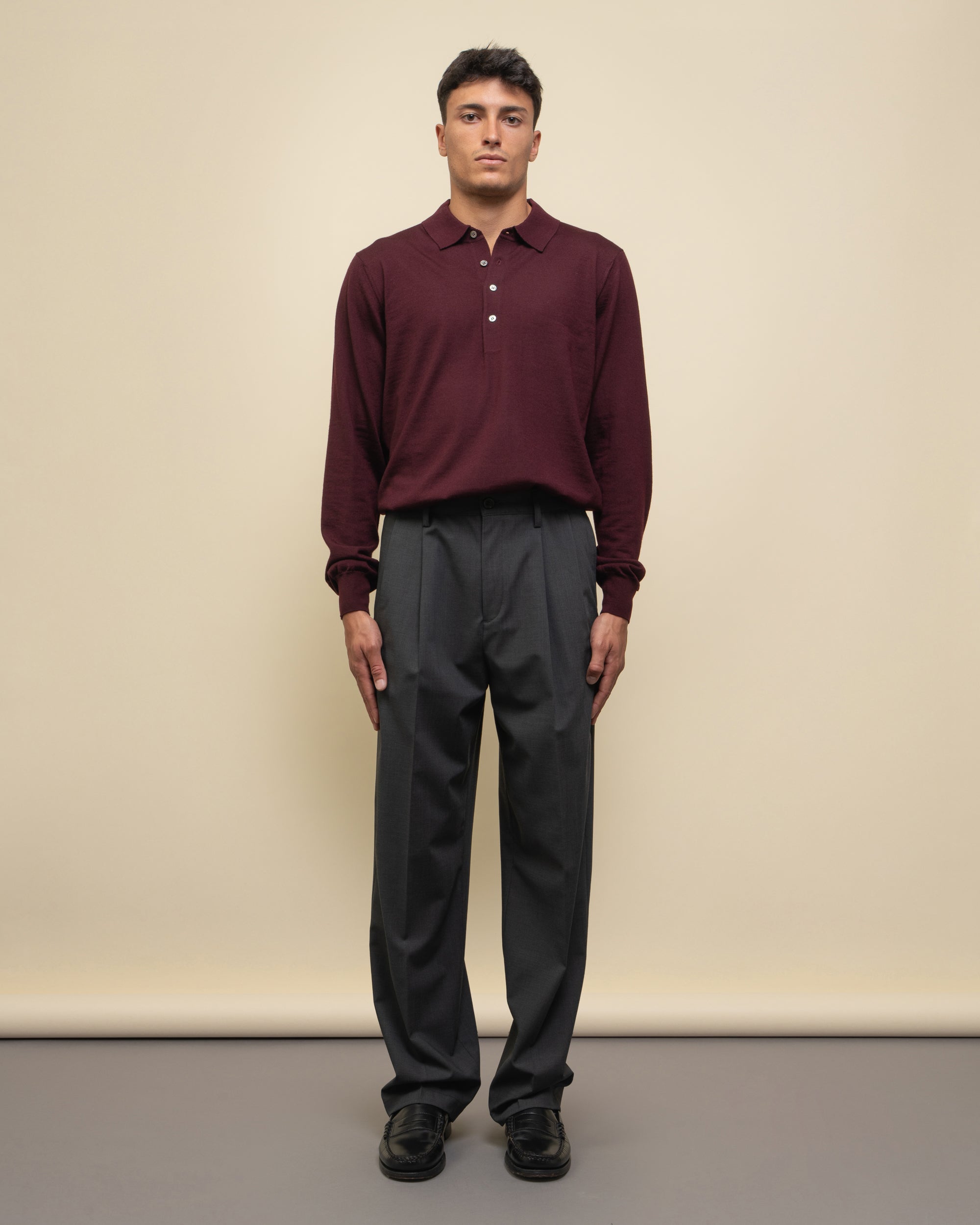 Whisky pantaloni loose in fresco lana
