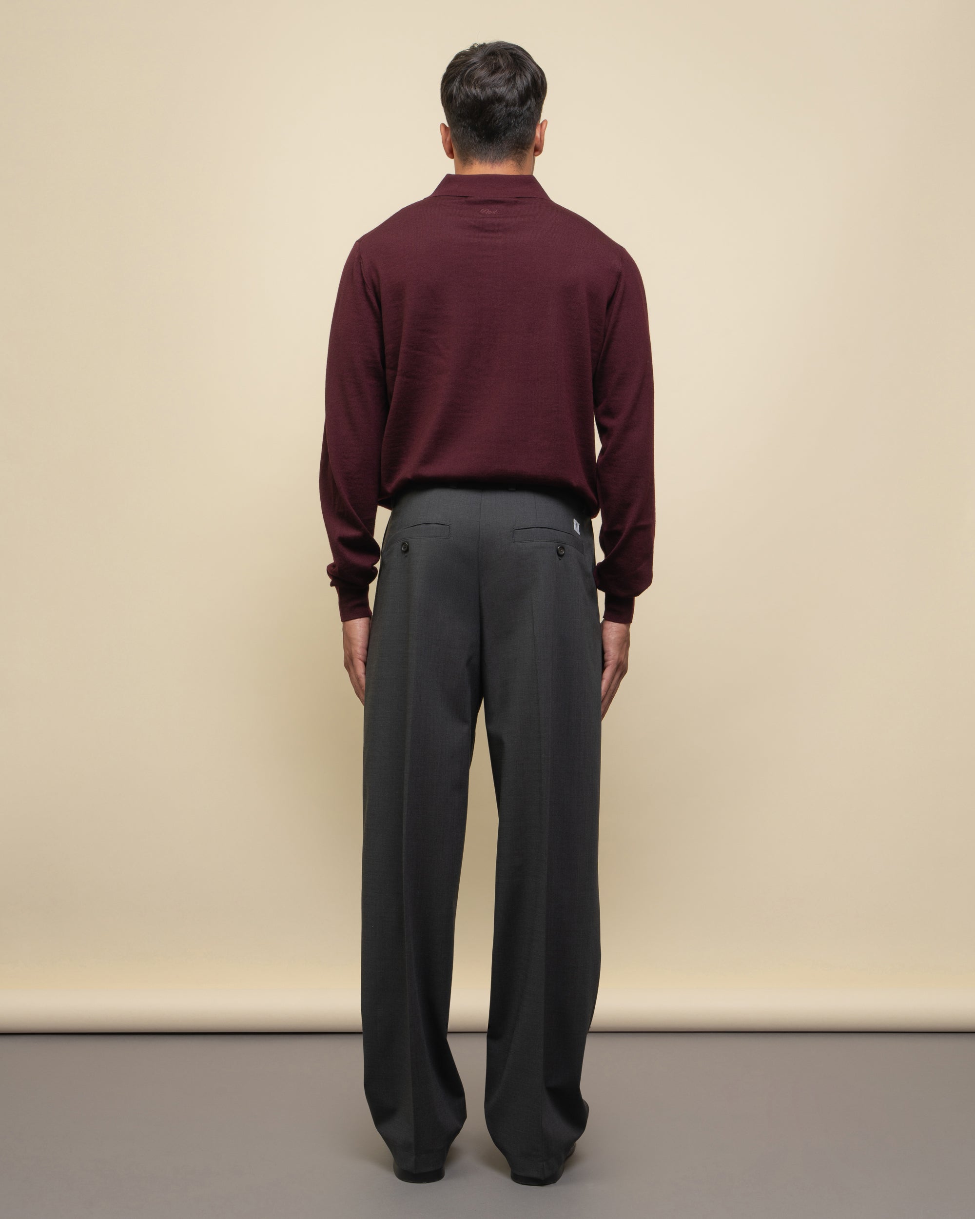 Whisky pantaloni loose in fresco lana