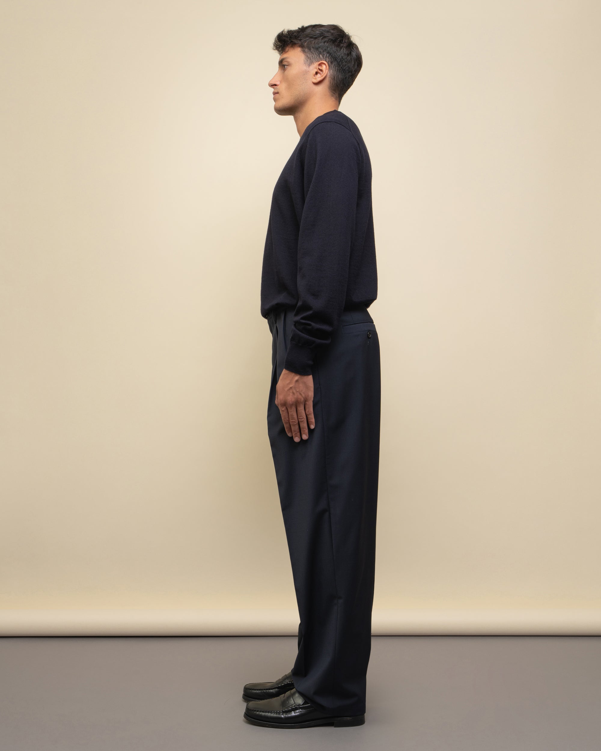 Whisky pantaloni loose in fresco lana
