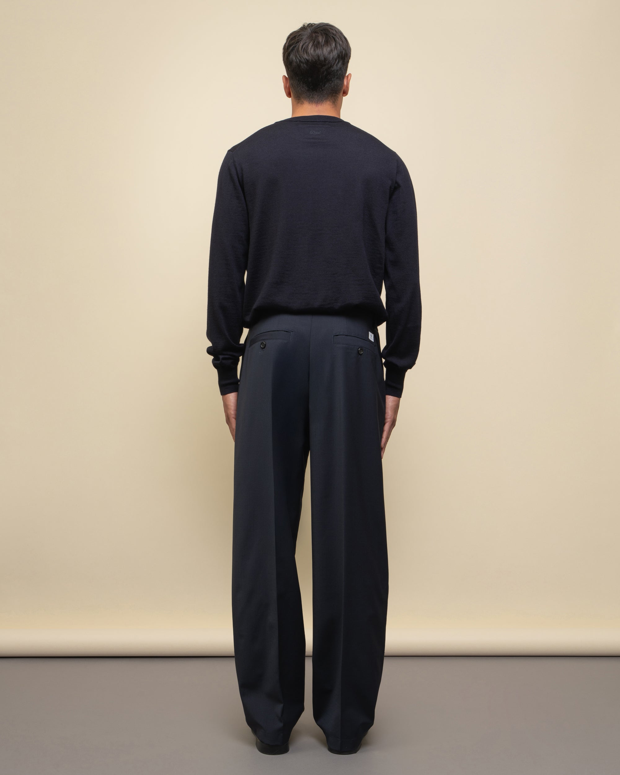 Whisky pantaloni loose in fresco lana
