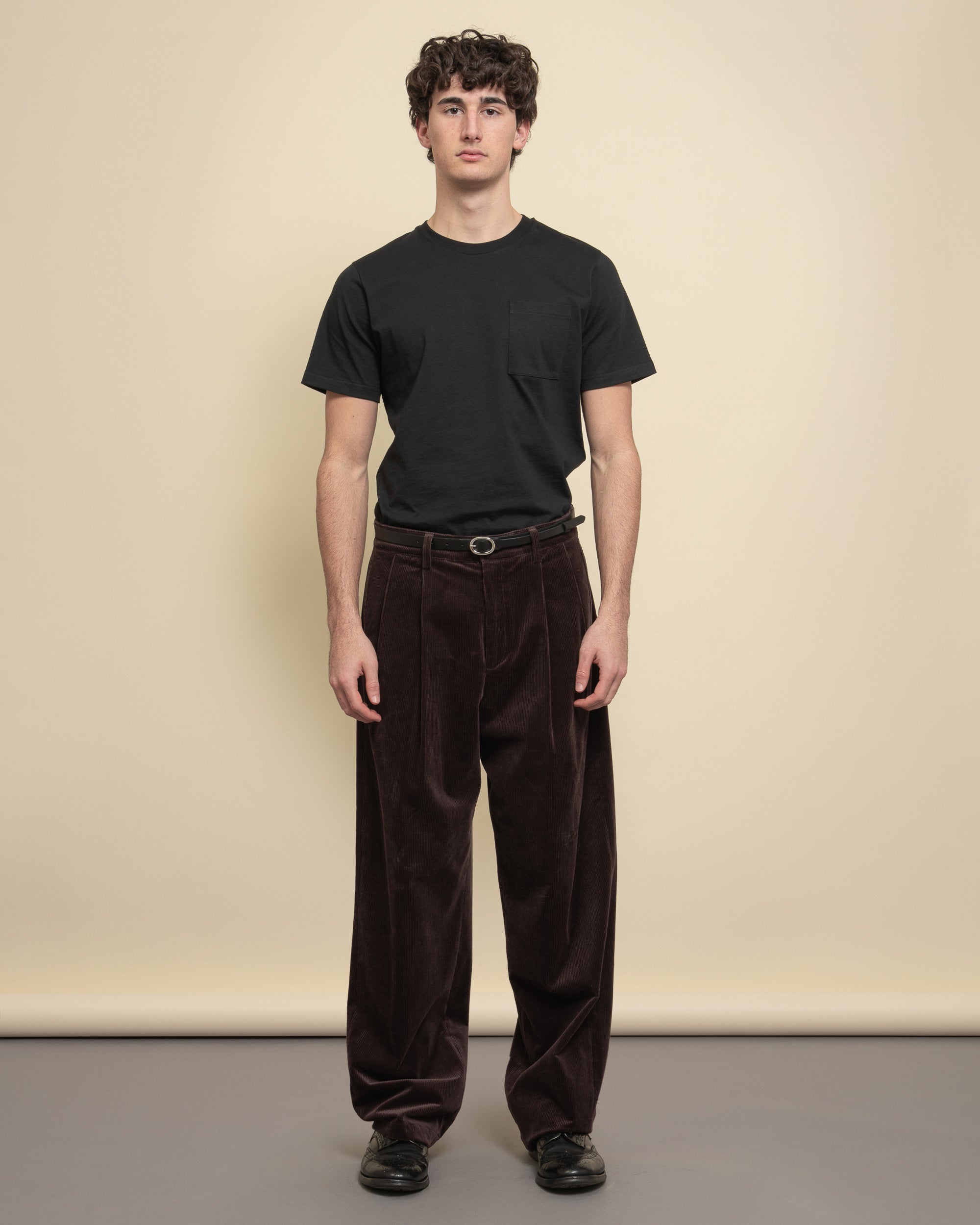 Whisky pantaloni loose fit in velluto