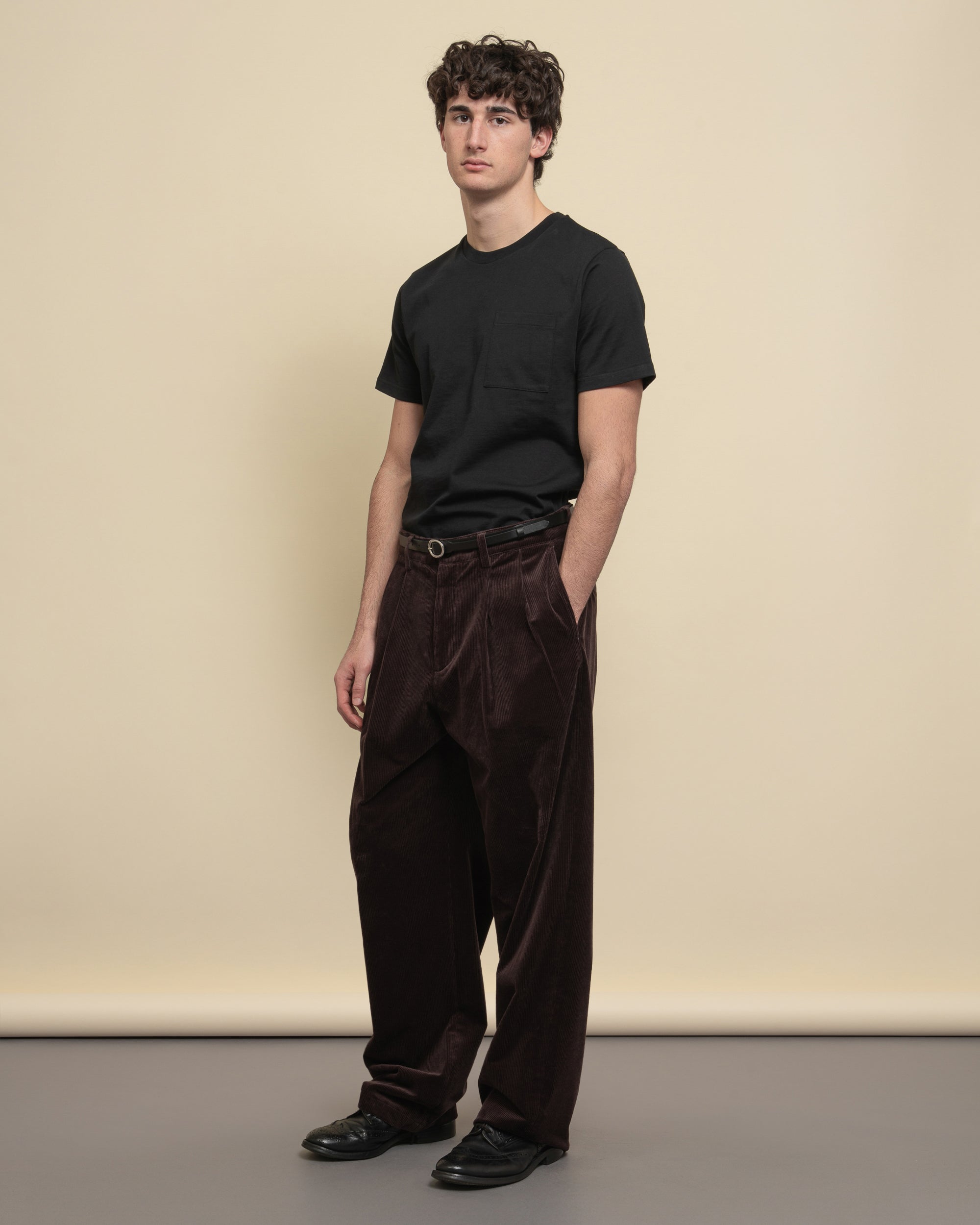 Whisky pantaloni loose fit in velluto