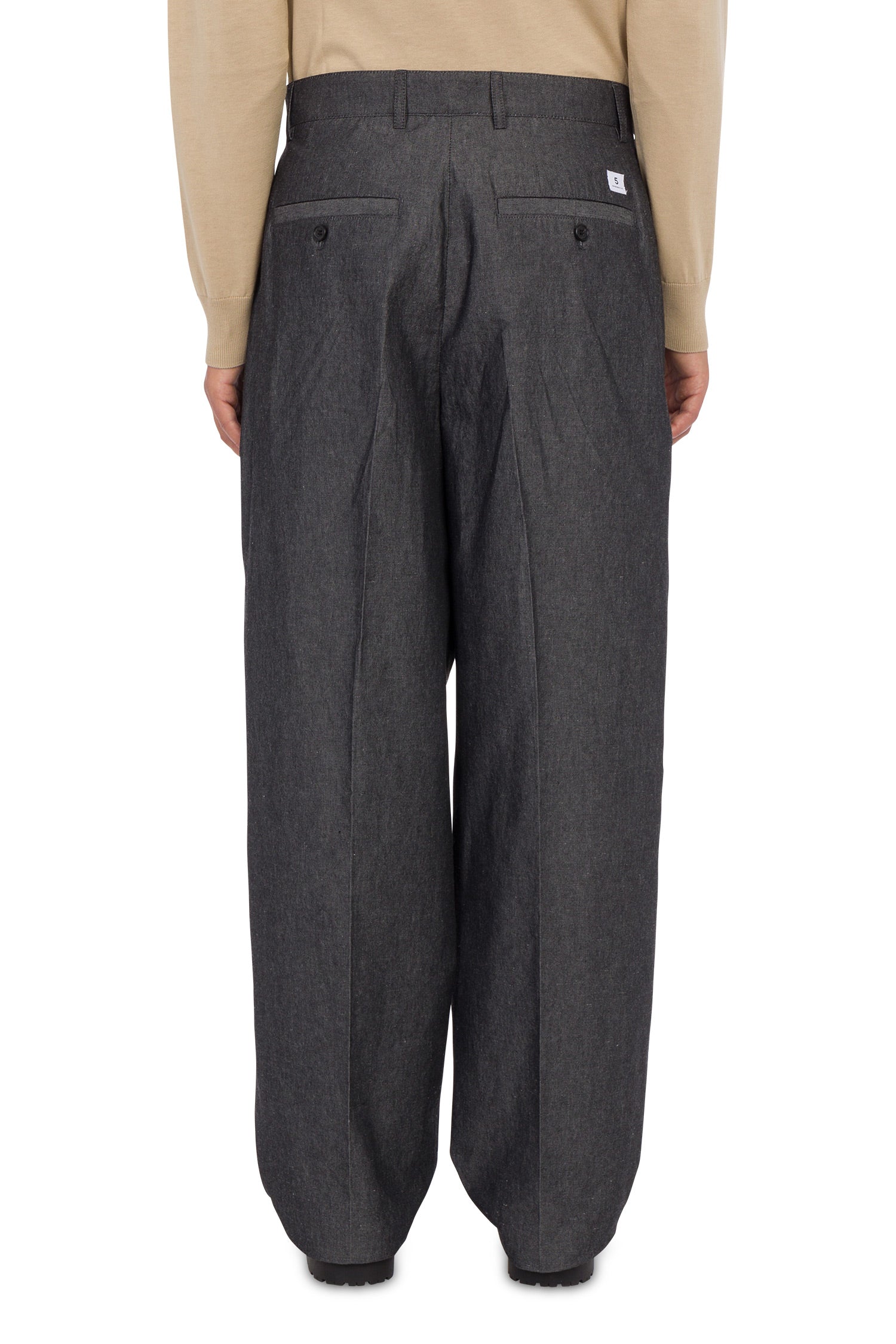 Whisky loose-fit trousers in salt and pepper canvas