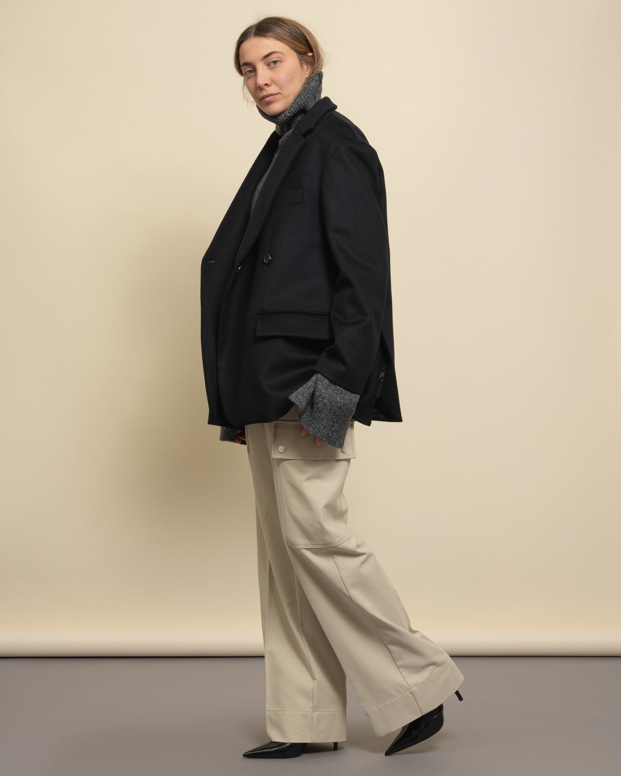 Wow boxy overcoat in cloth